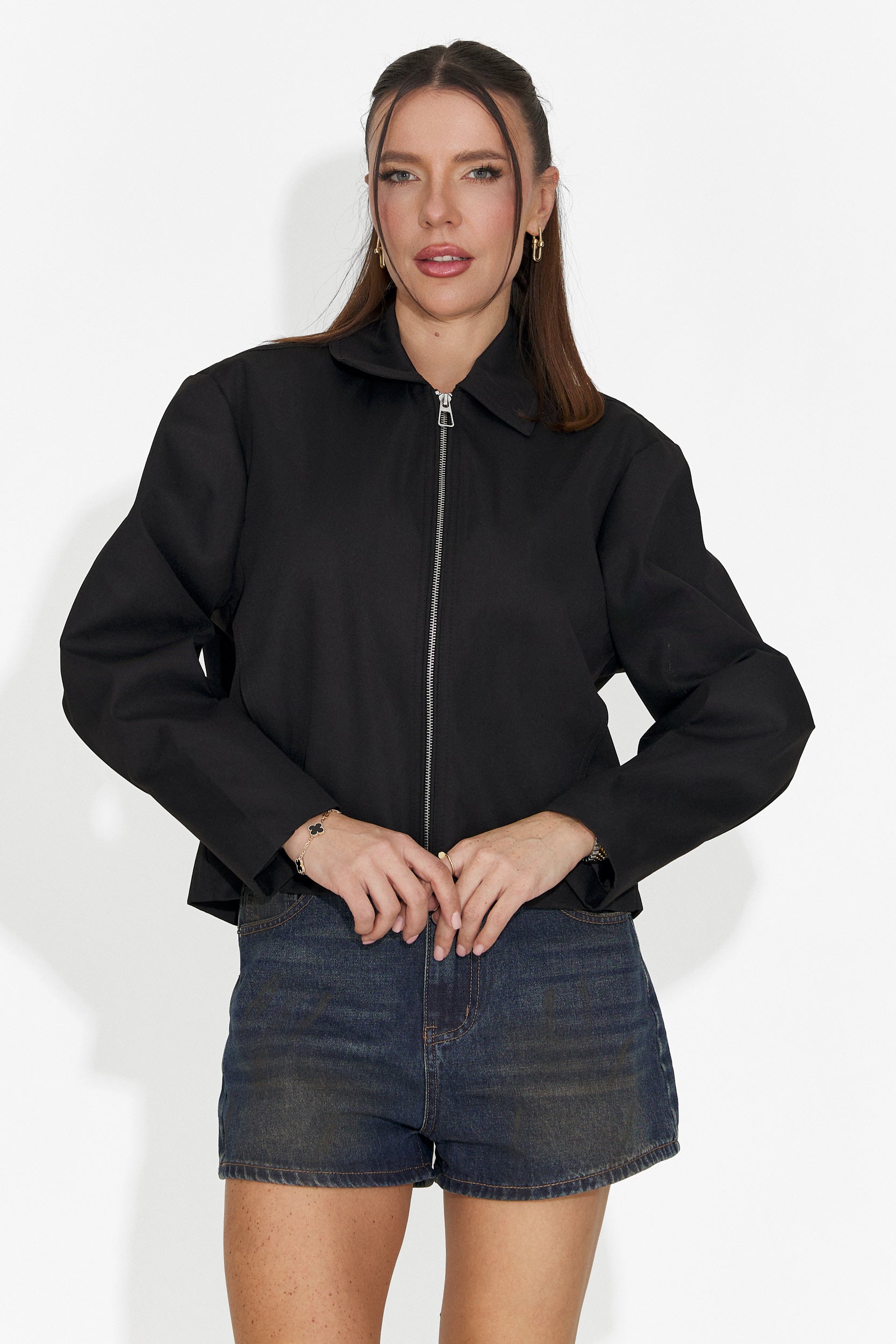 Elegáns fekete női dzseki Comino Bogas