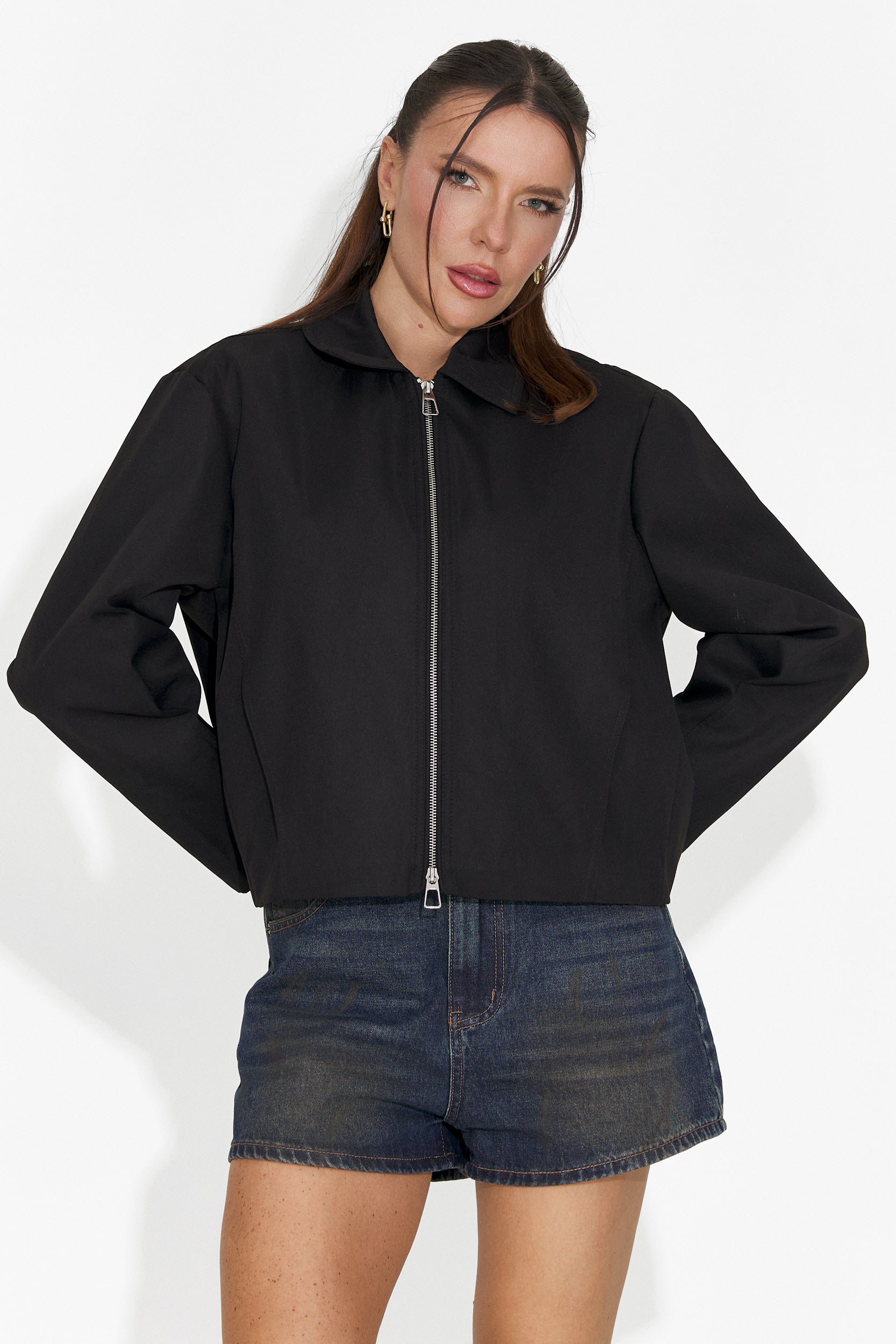 Elegáns fekete női dzseki Comino Bogas