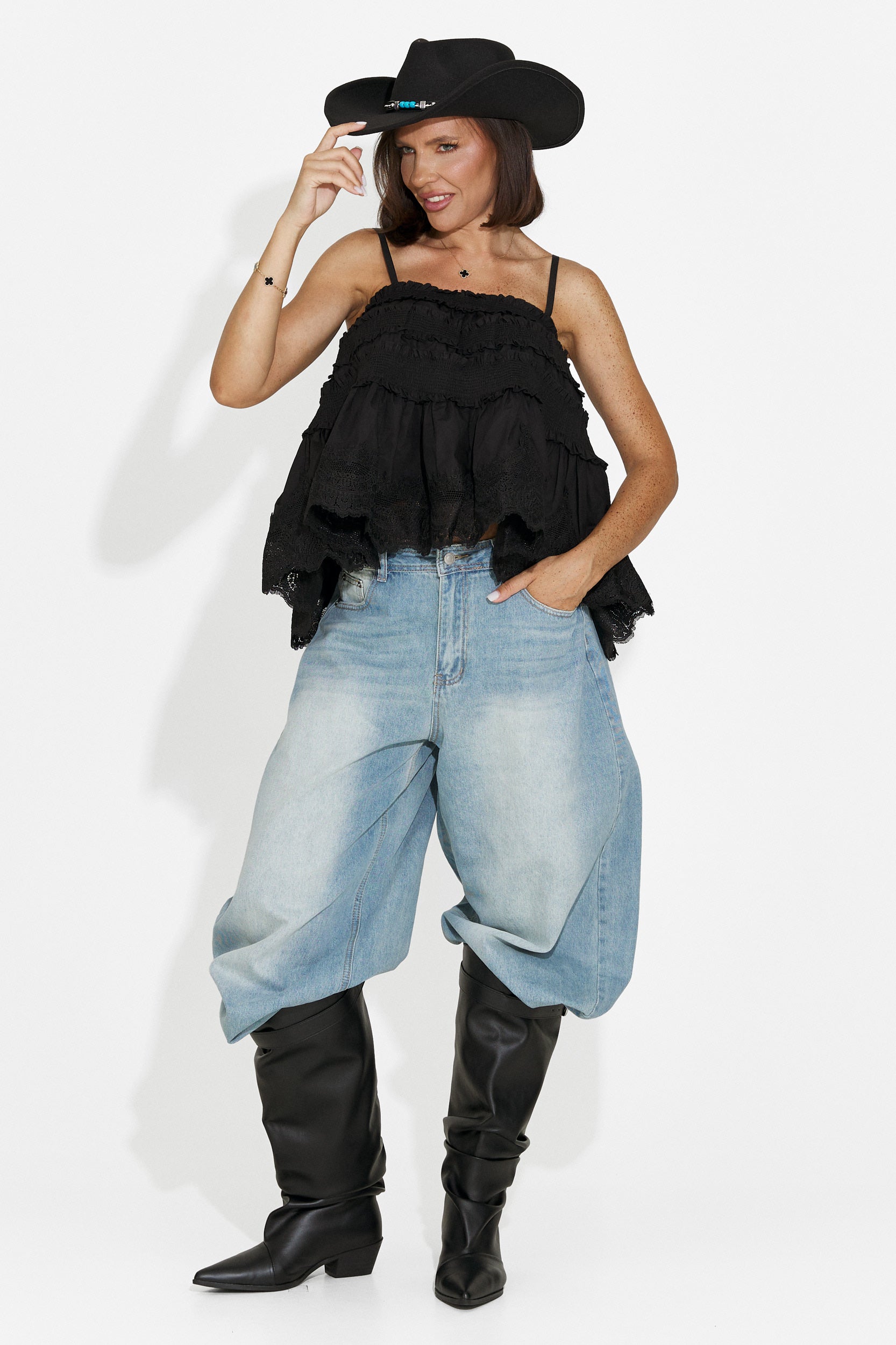 Elodia Bogas fekete női casual top