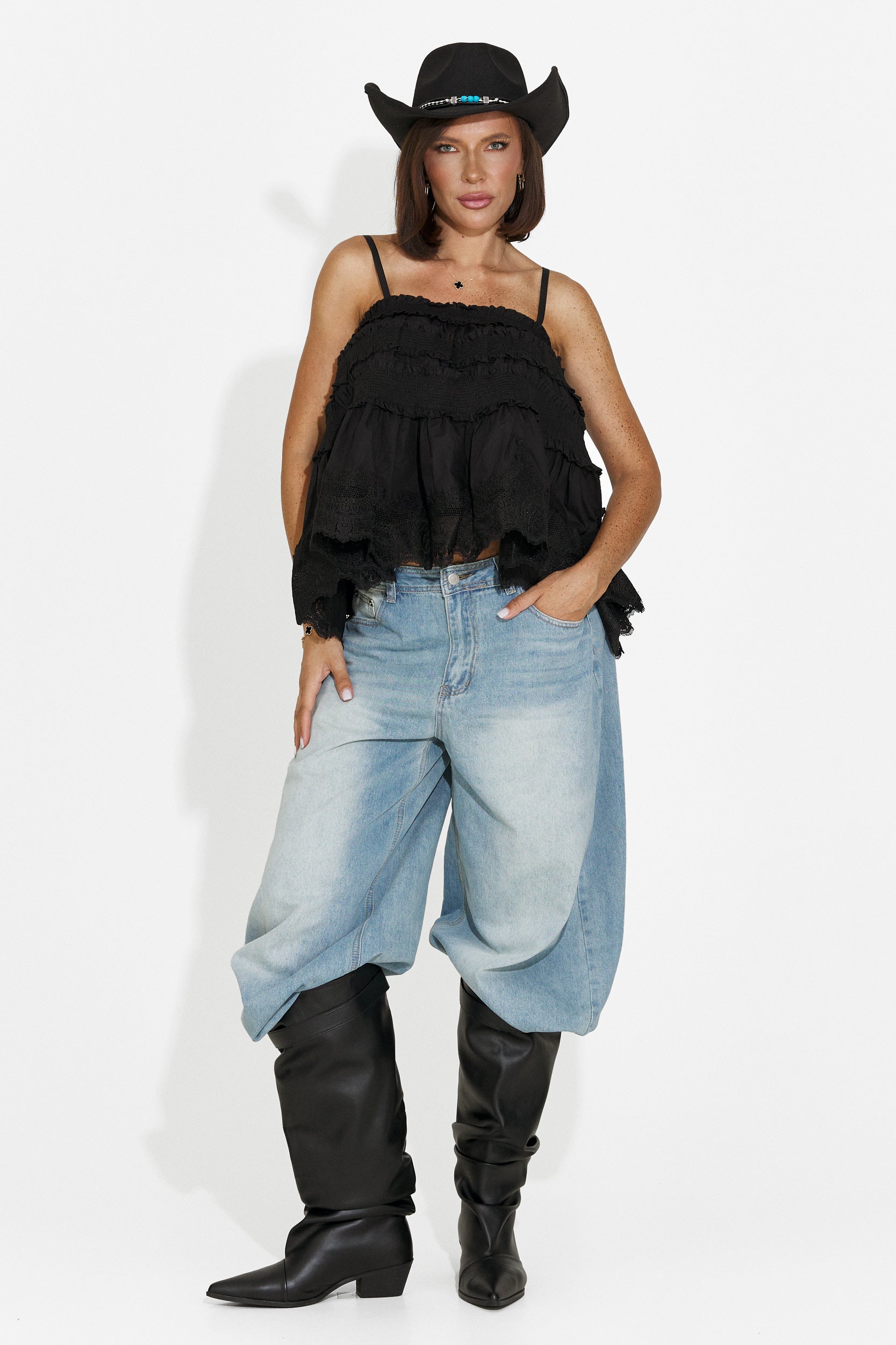 Elodia Bogas fekete női casual top