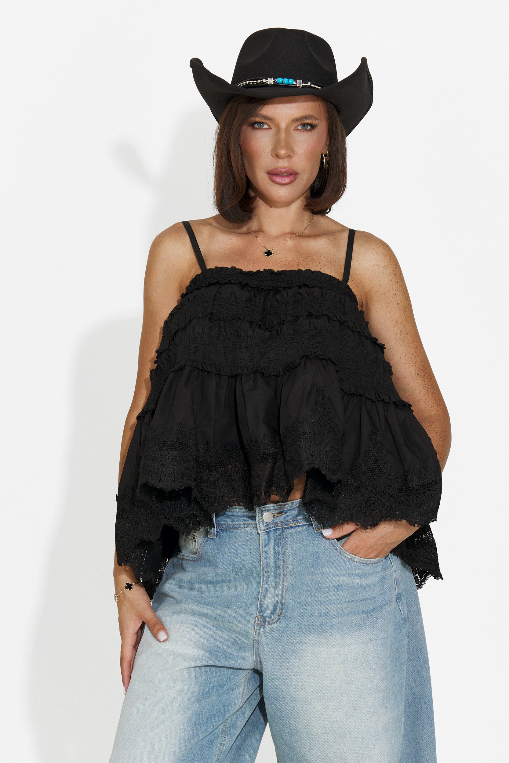 Elodia Bogas fekete női casual top
