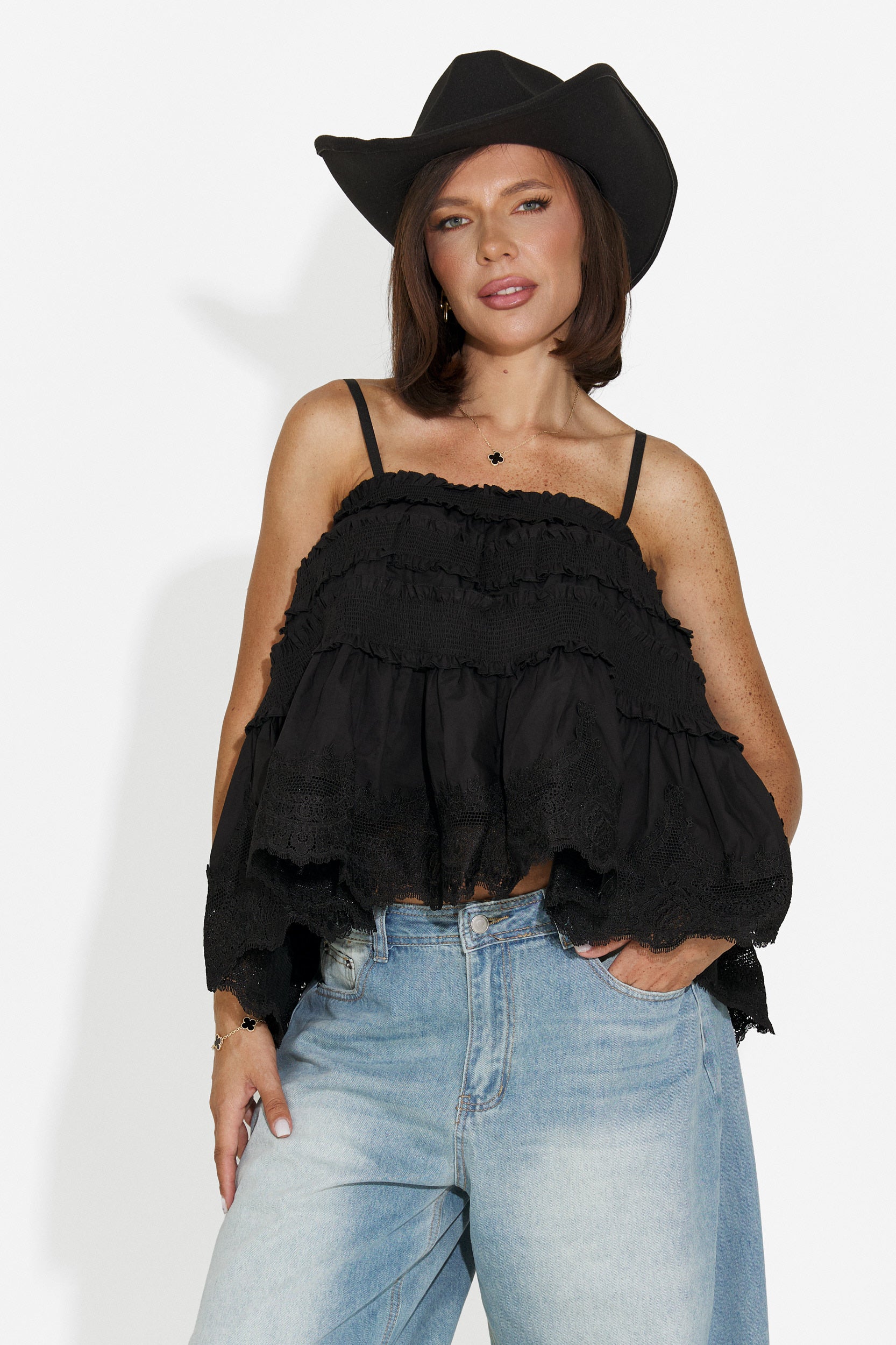Elodia Bogas fekete női casual top