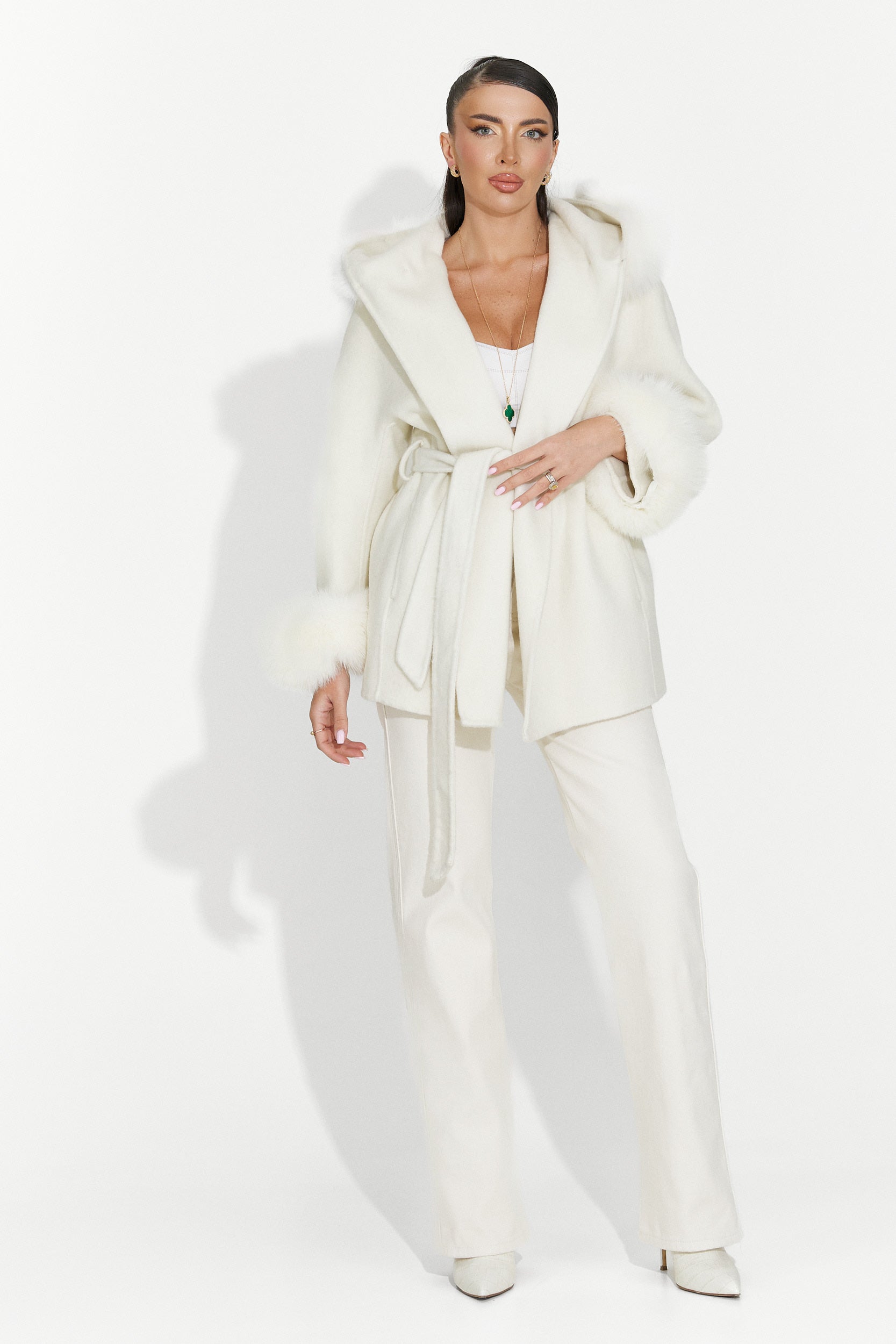 Elegáns női kabát bézs Betina Bogas