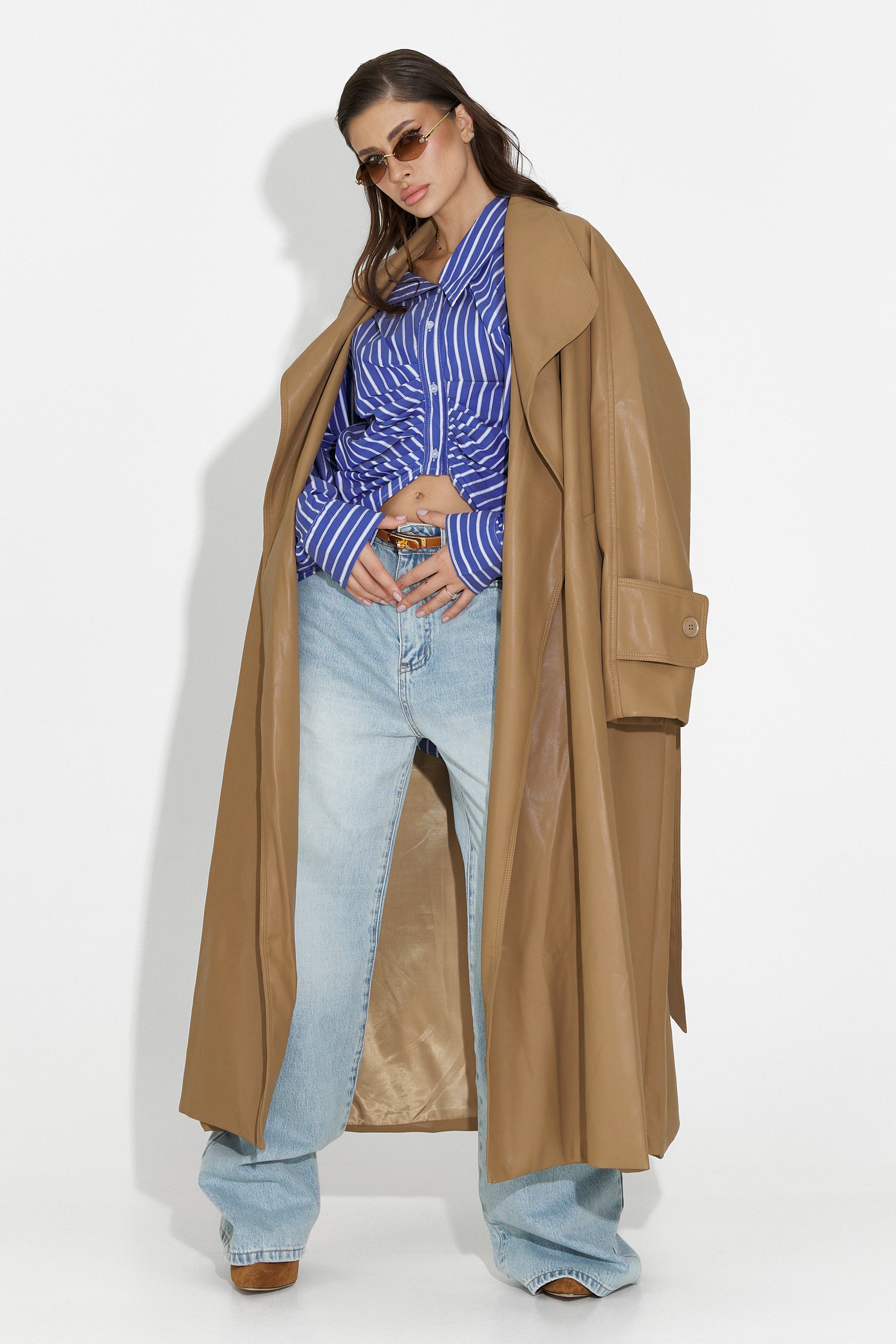 Elegáns bézs Jasoria Bogas női kabát