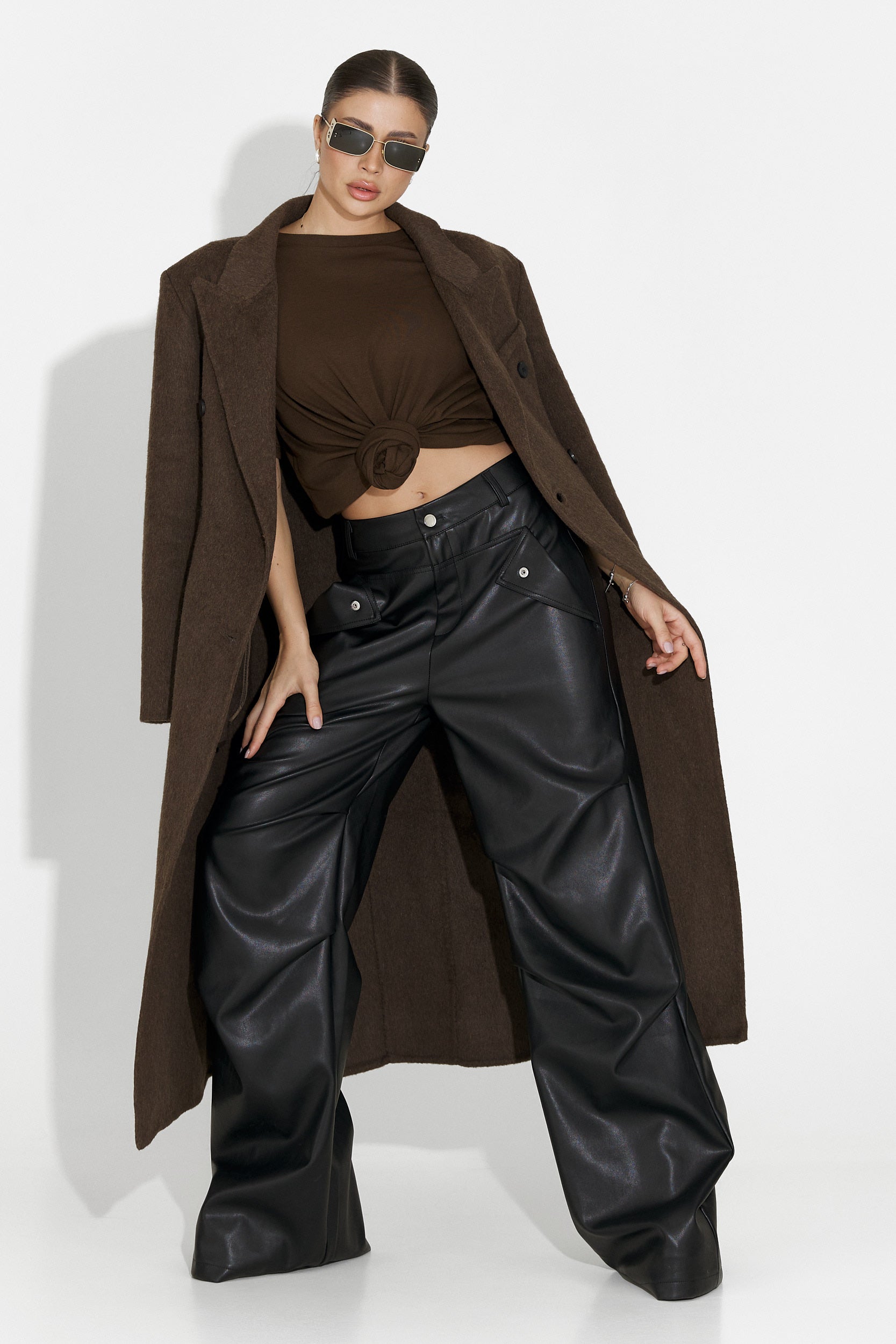 Elegáns barna Savira Bogas női kabát