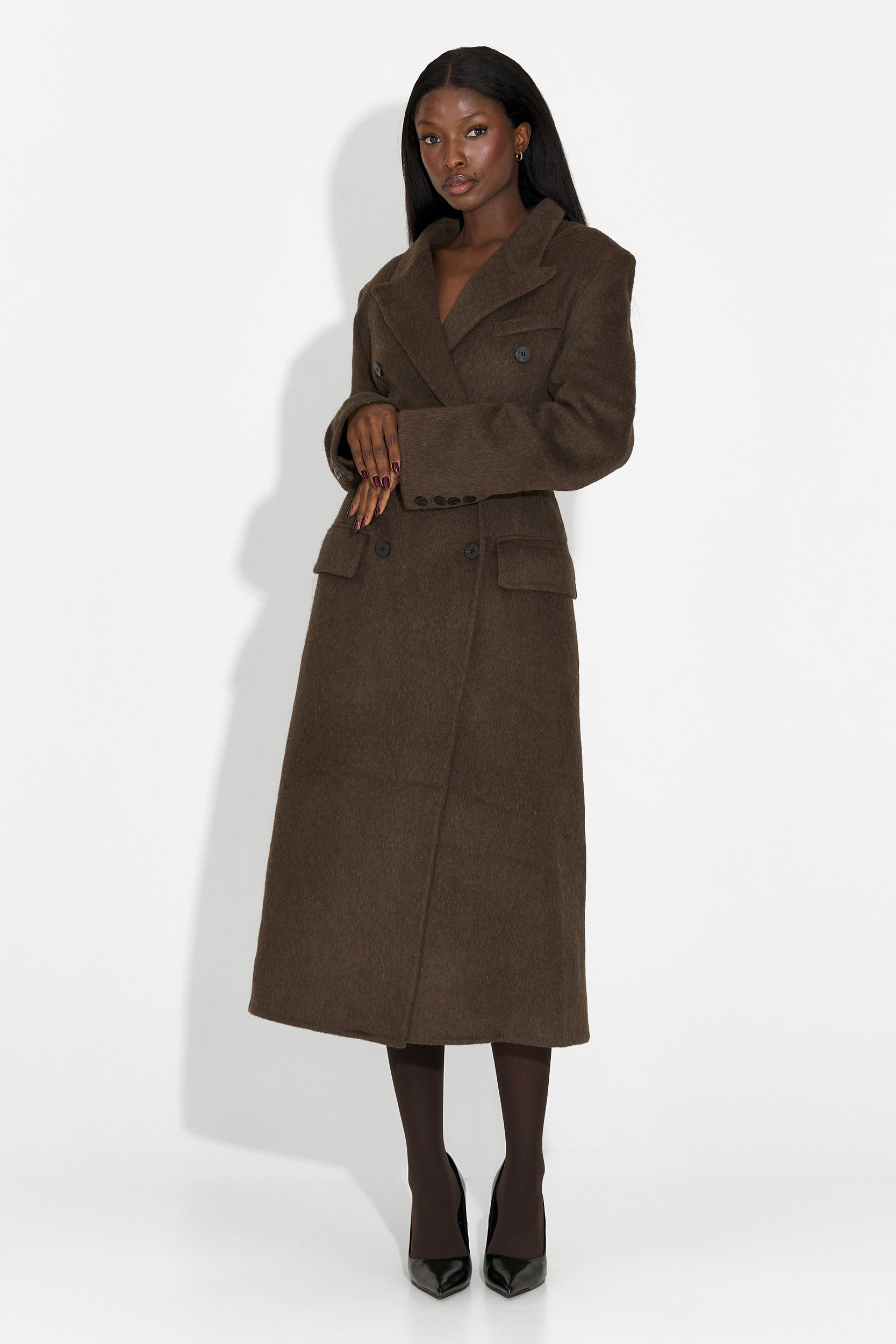 Elegáns barna Savira Bogas női kabát