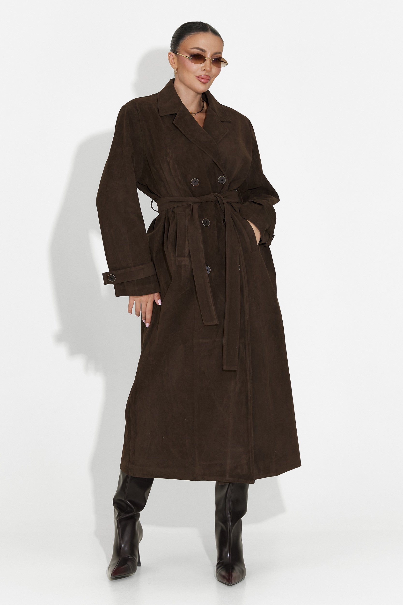 Elegáns barna Seliora Bogas női kabát