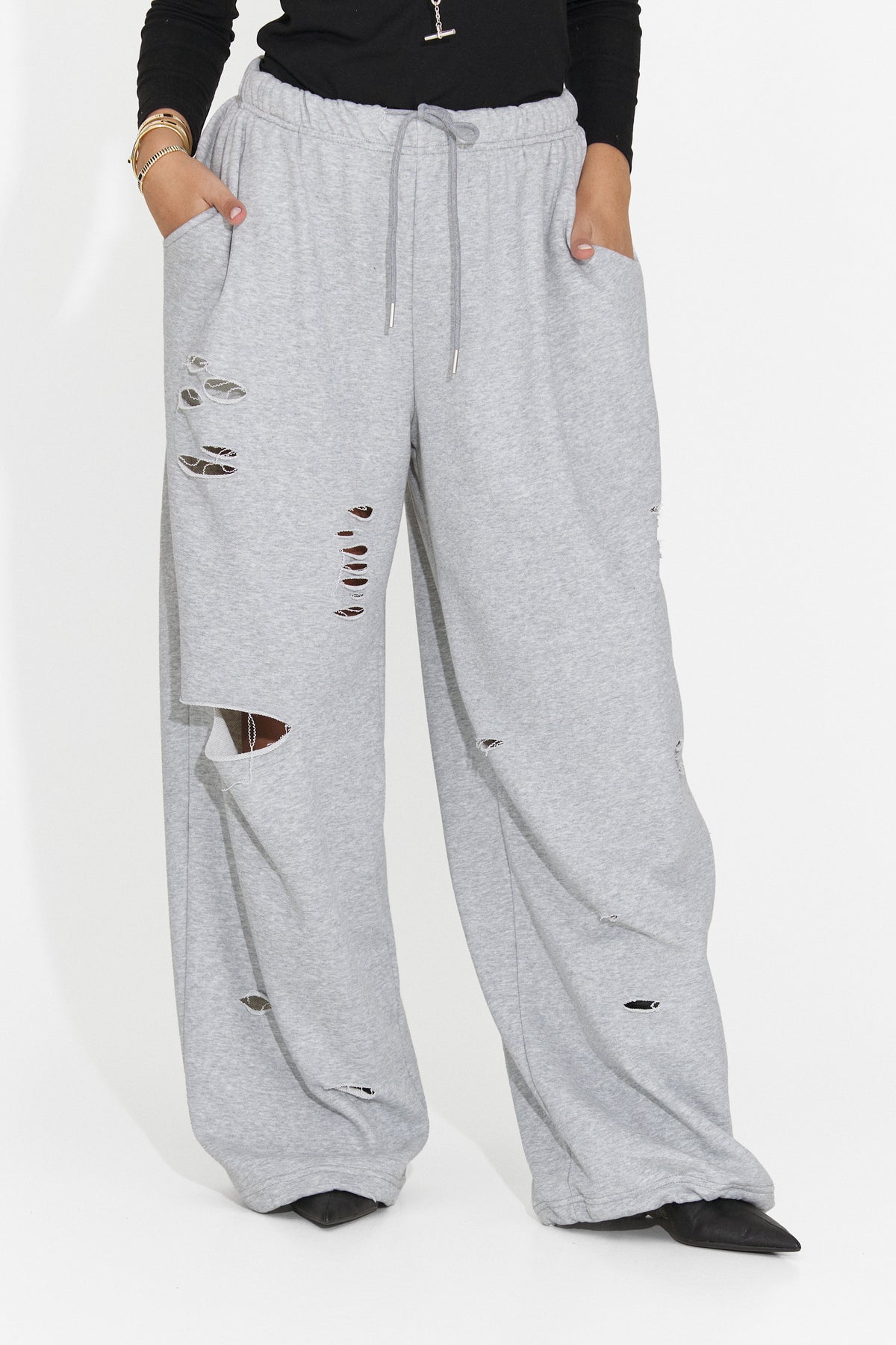 Pantaloni casual gri Lulaoa Bogas