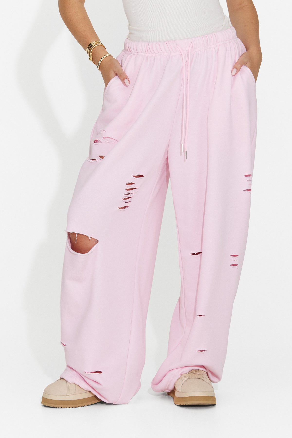 Pantaloni casual roz Lulaoa Bogas