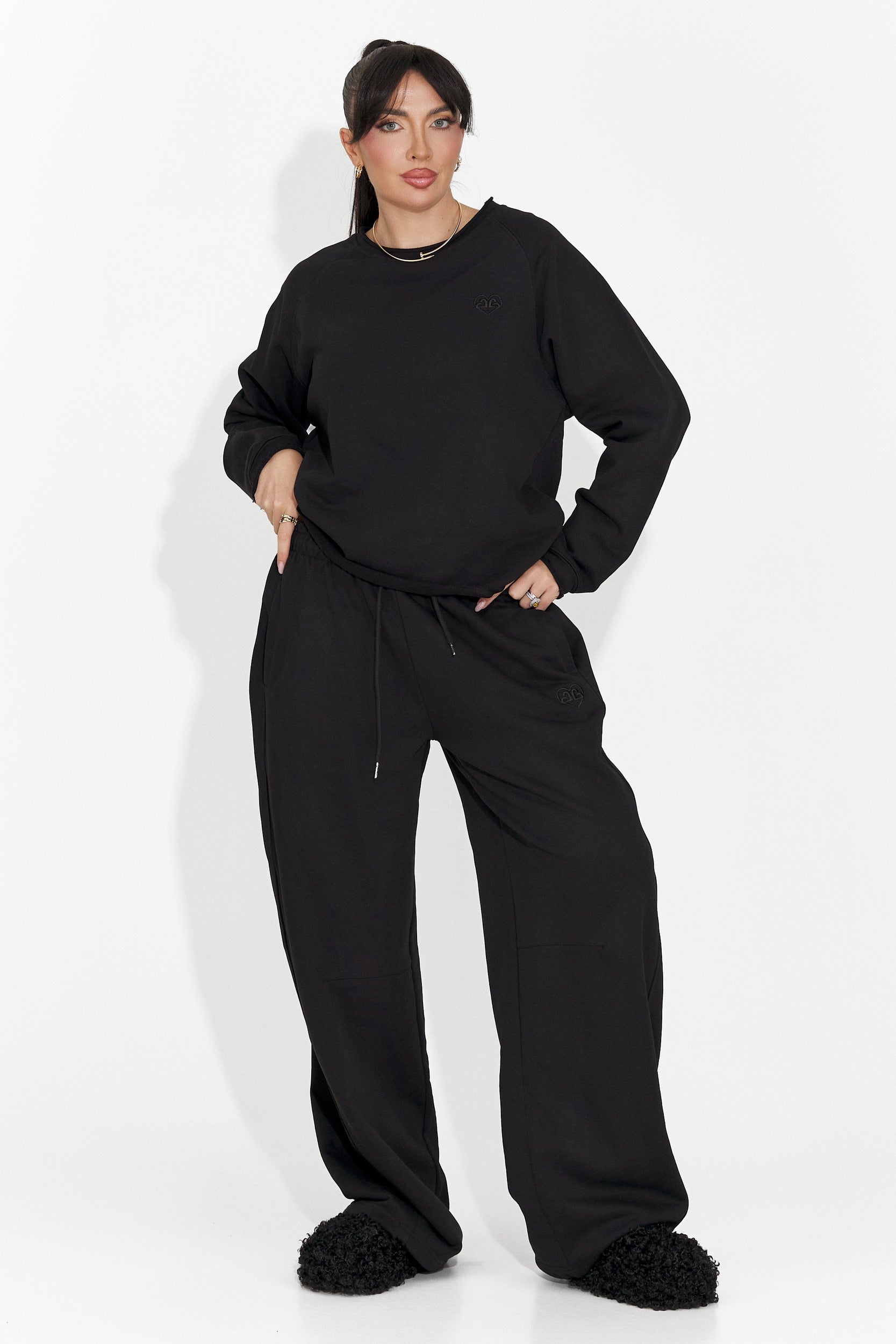 Női fekete hétköznapi nadrág Romela Bogas