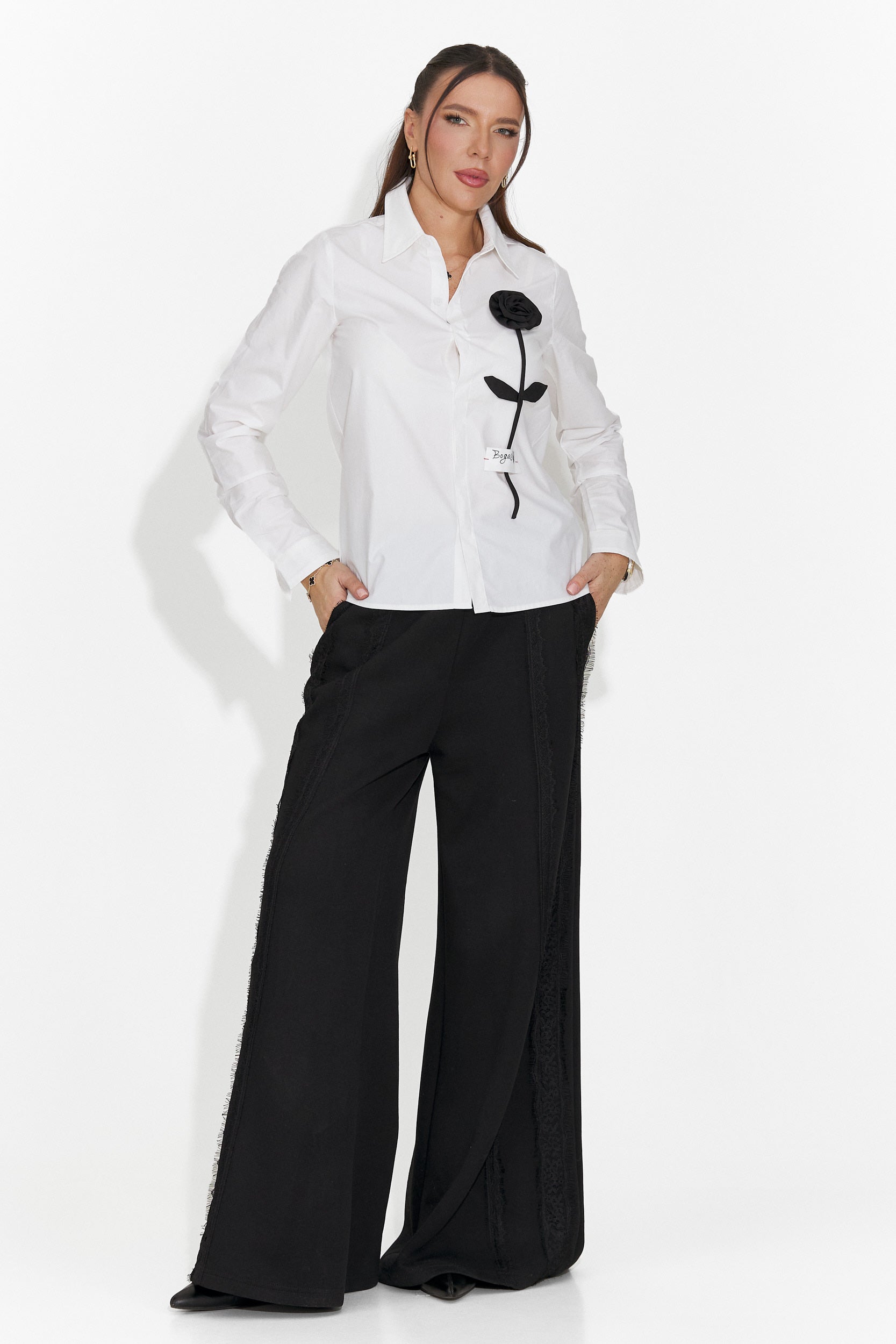 Zarania Bogas Kényelmes Fekete Női Nadrág