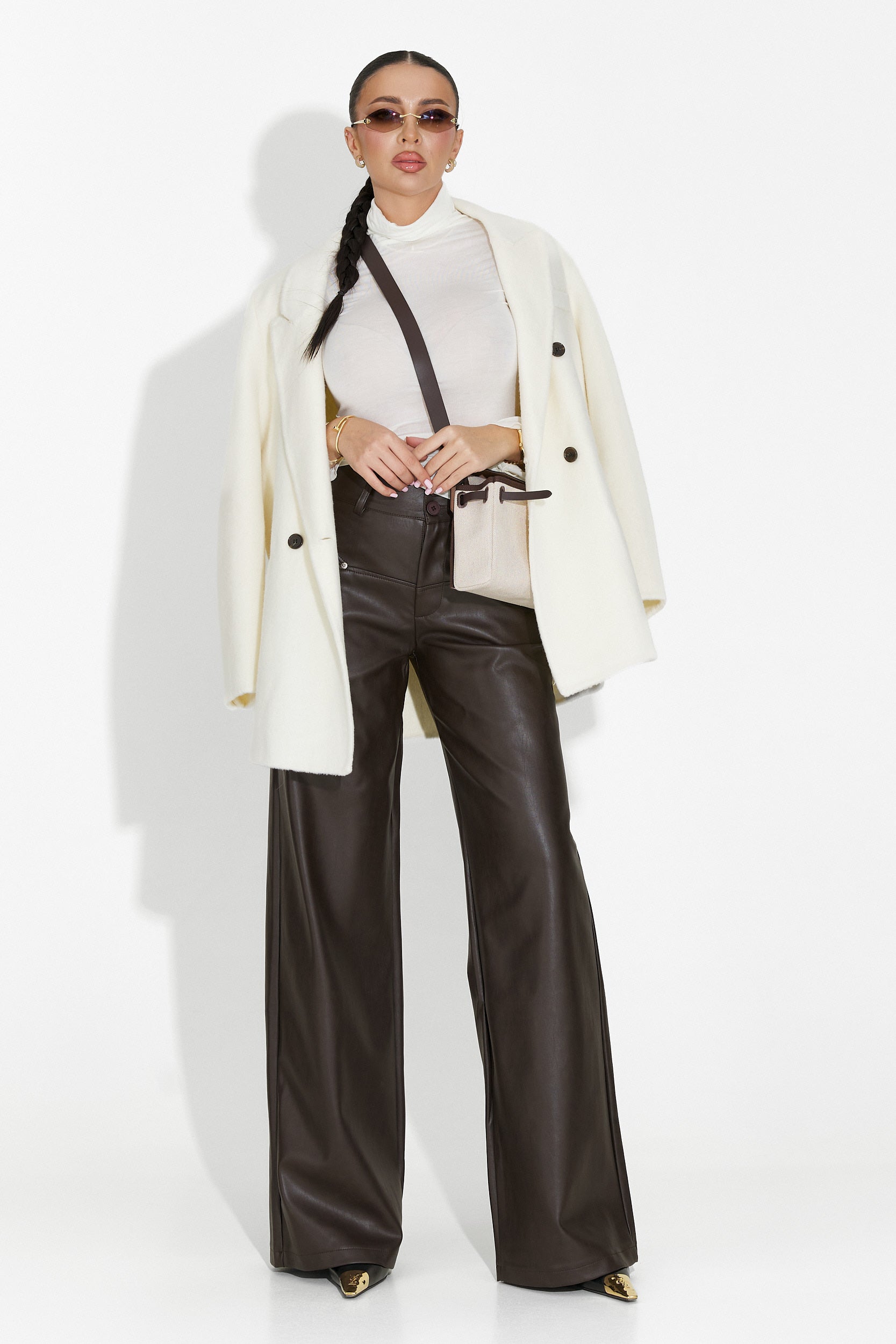 Elegáns barna női nadrág Clorina Bogas