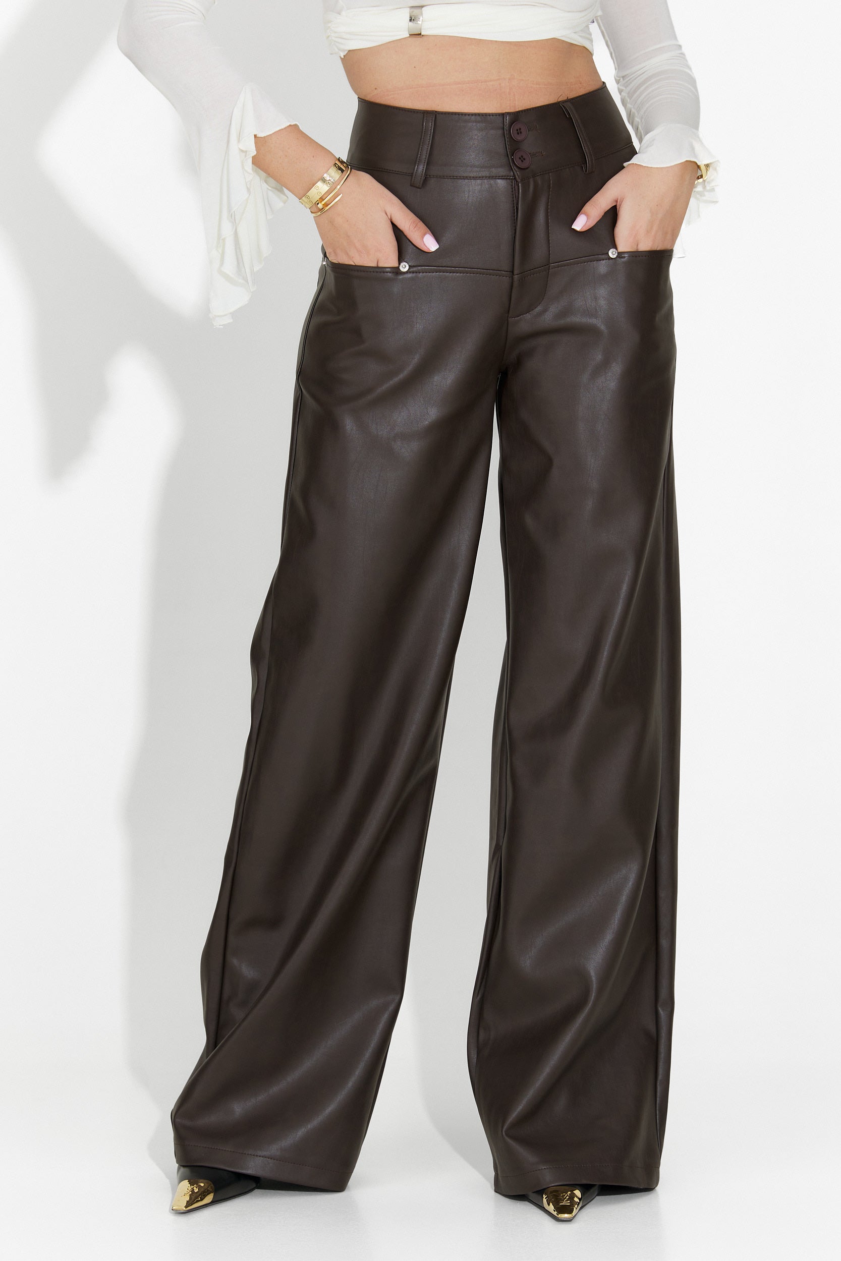 Elegáns barna női nadrág Clorina Bogas