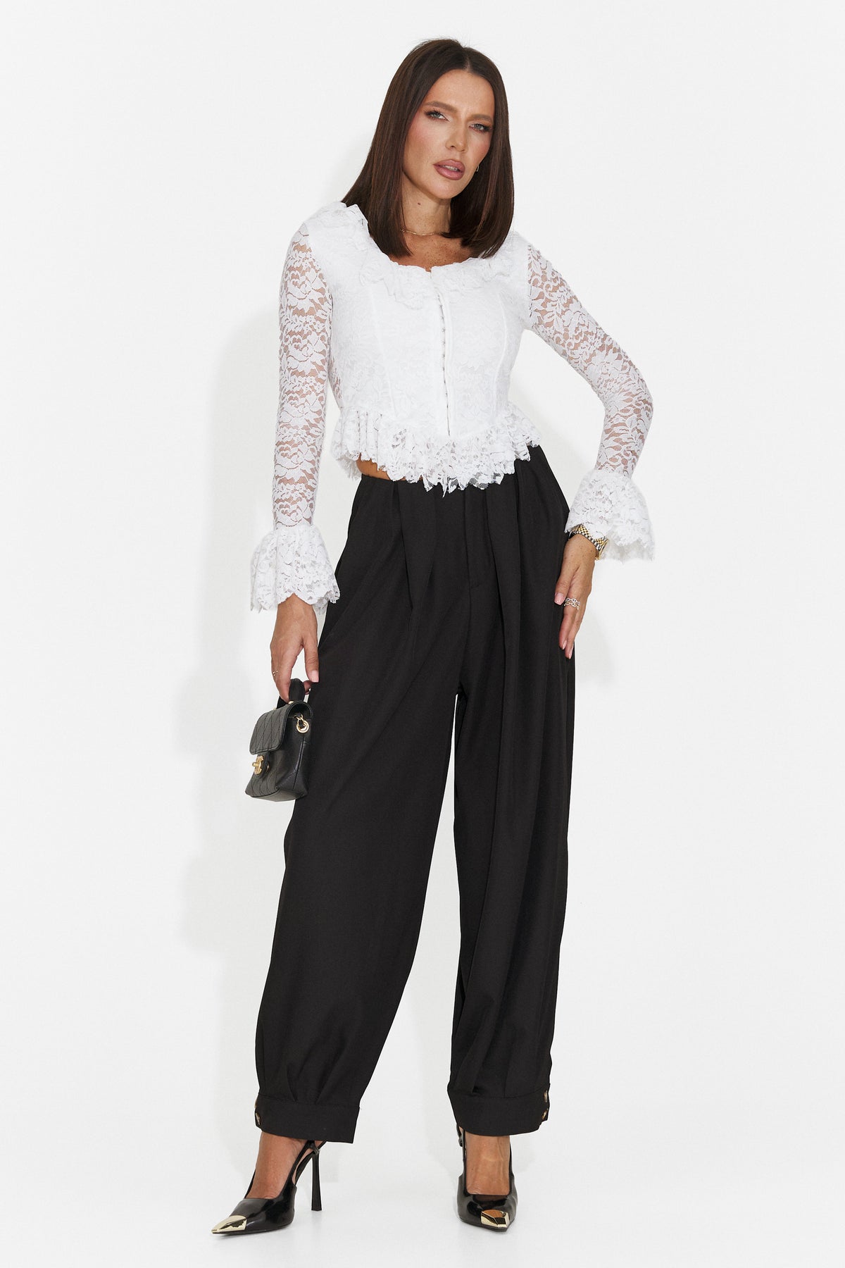 Pantaloni eleganti negri Glomvoeria Bogas