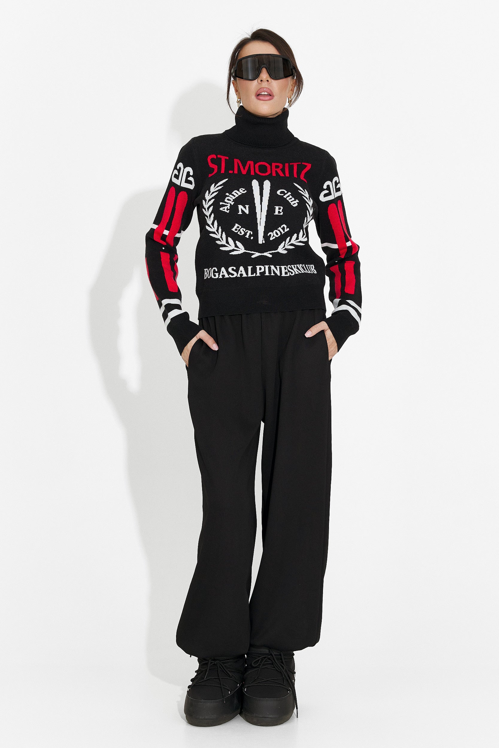 Női fekete alkalmi pulóver Karlene Bogas