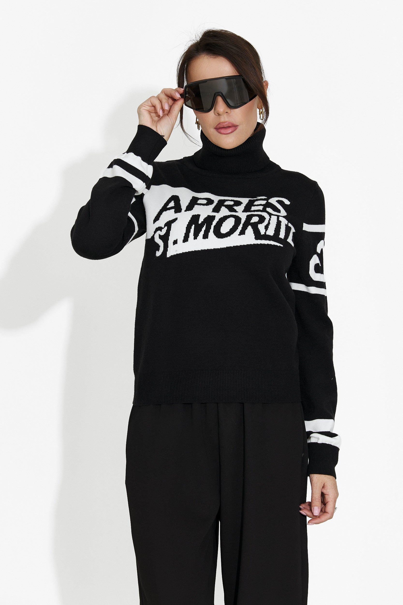 Női fekete alkalmi pulóver Nelora Bogas