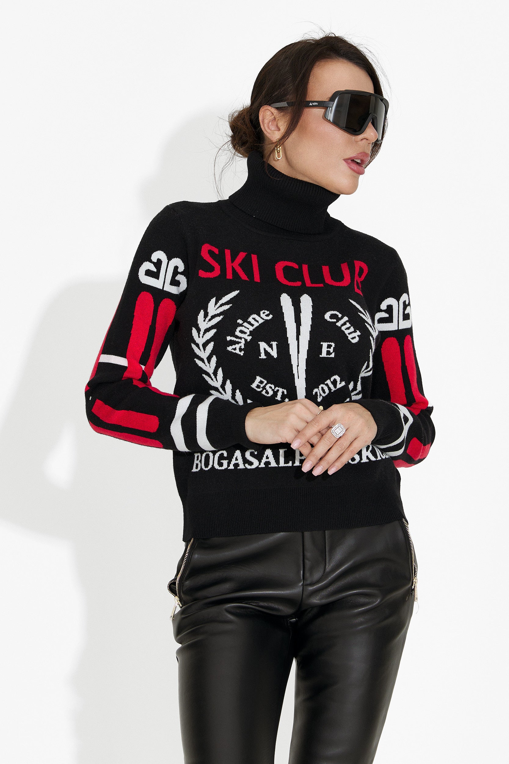 Nesia Bogas fekete női alkalmi pulóver