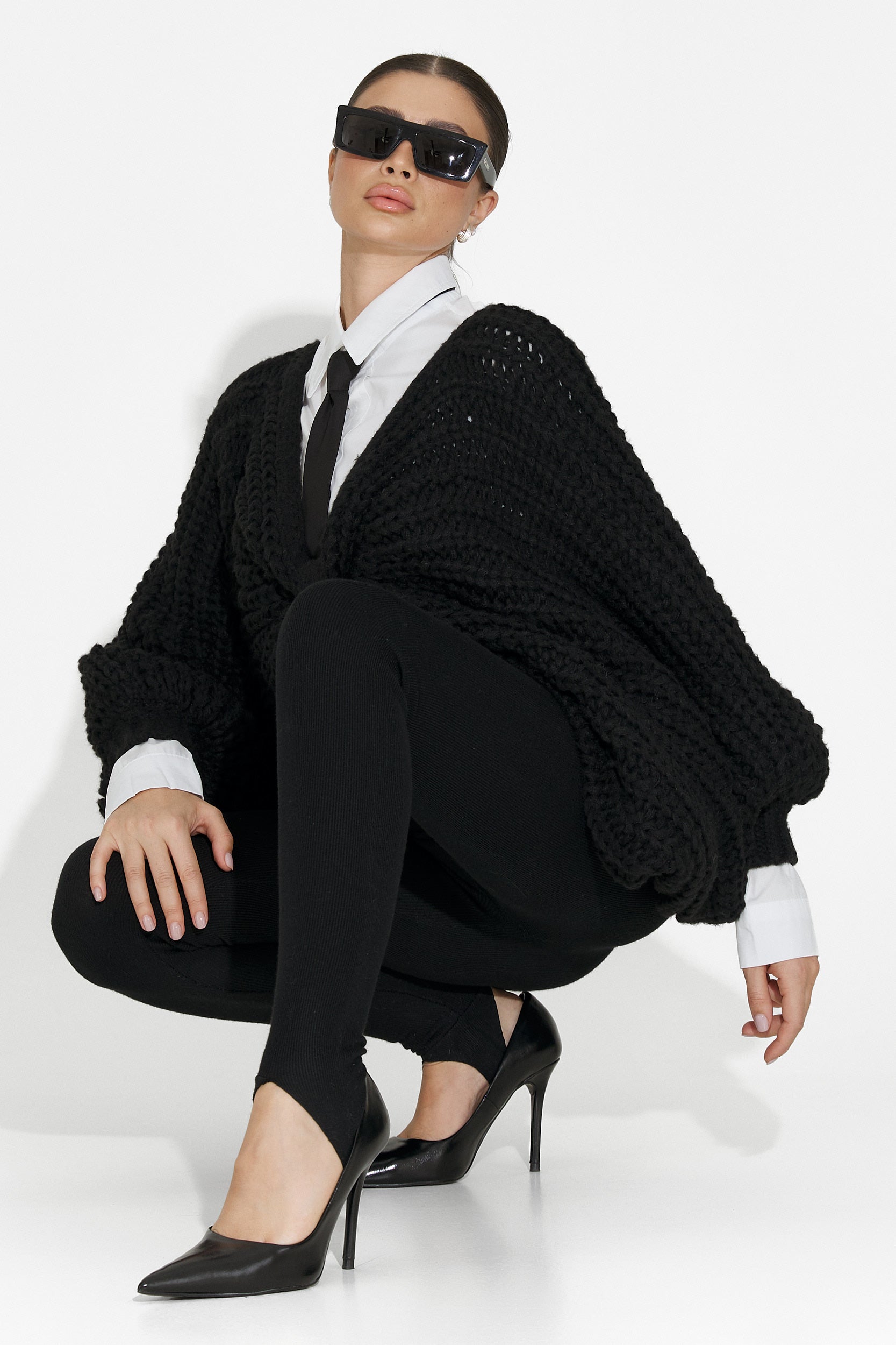 Raviana Bogas Női Hétköznapi Fekete Pulóver