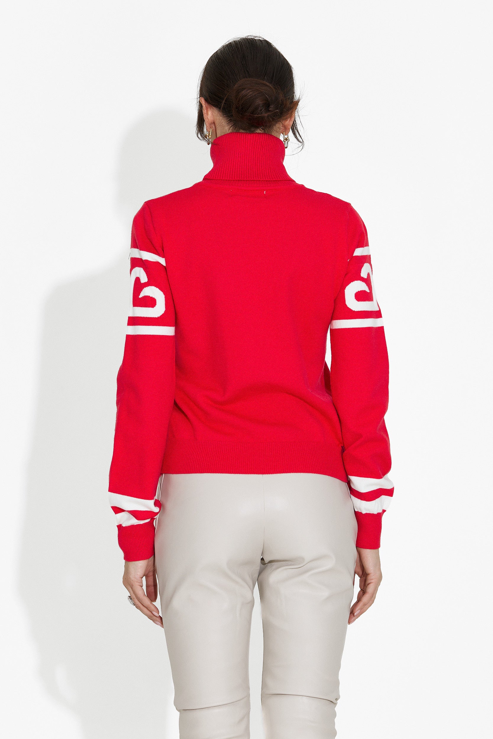 Női piros, hétköznapi pulóver Nelora Bogas