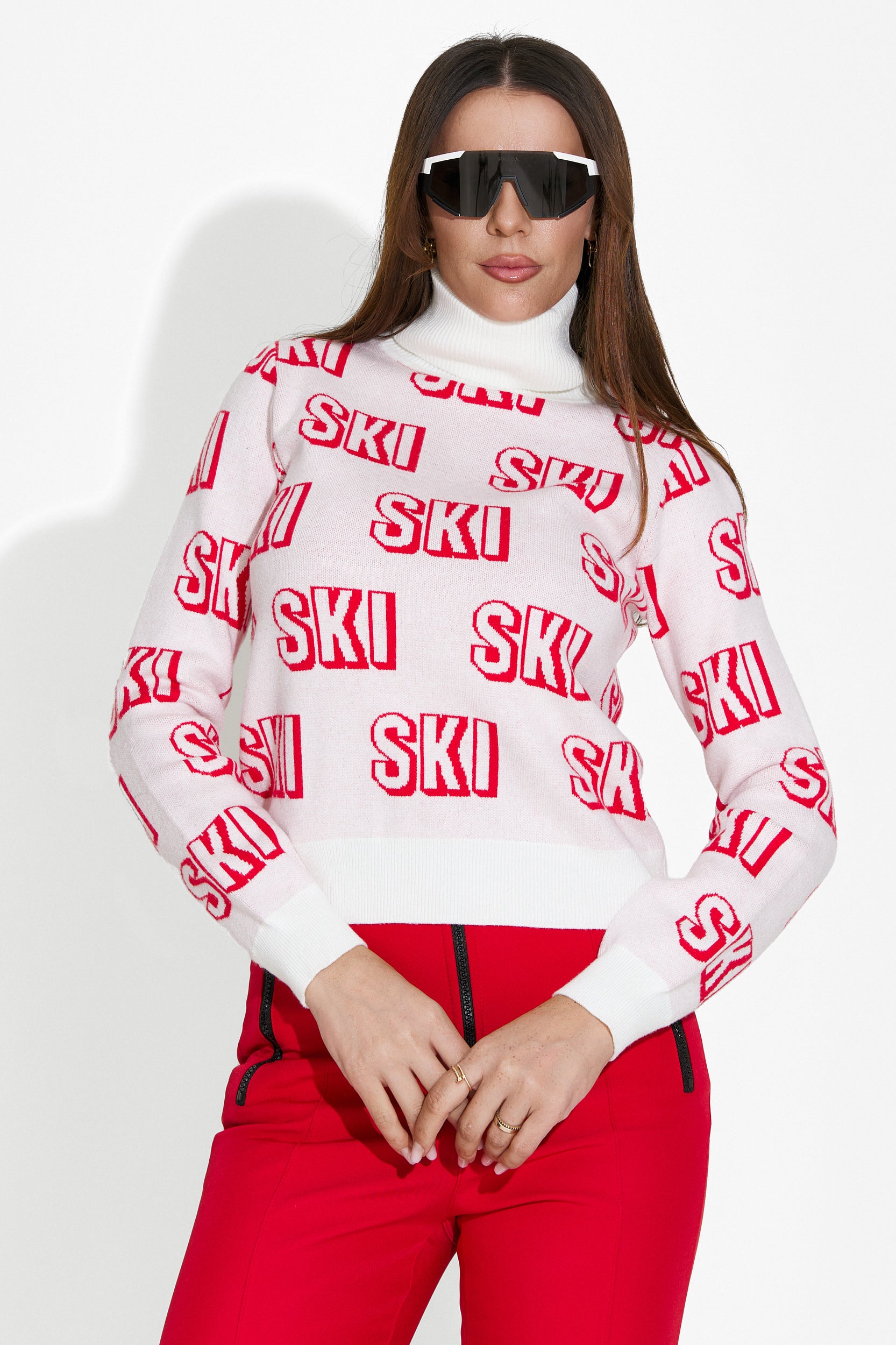 Női fehér Caresia Bogas sípulóver