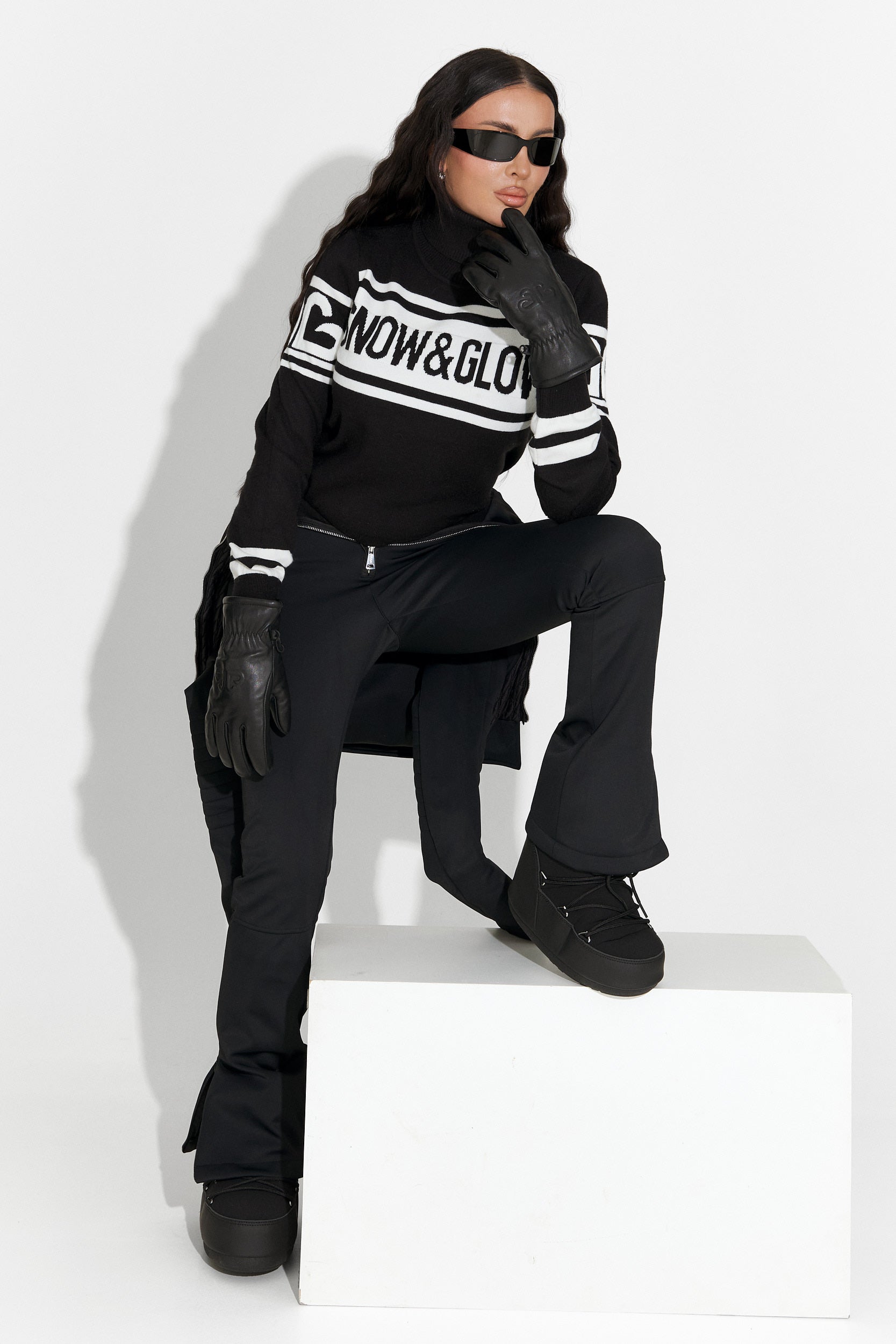 Clyra Bogas Fekete Sí Pulóver Nőknek