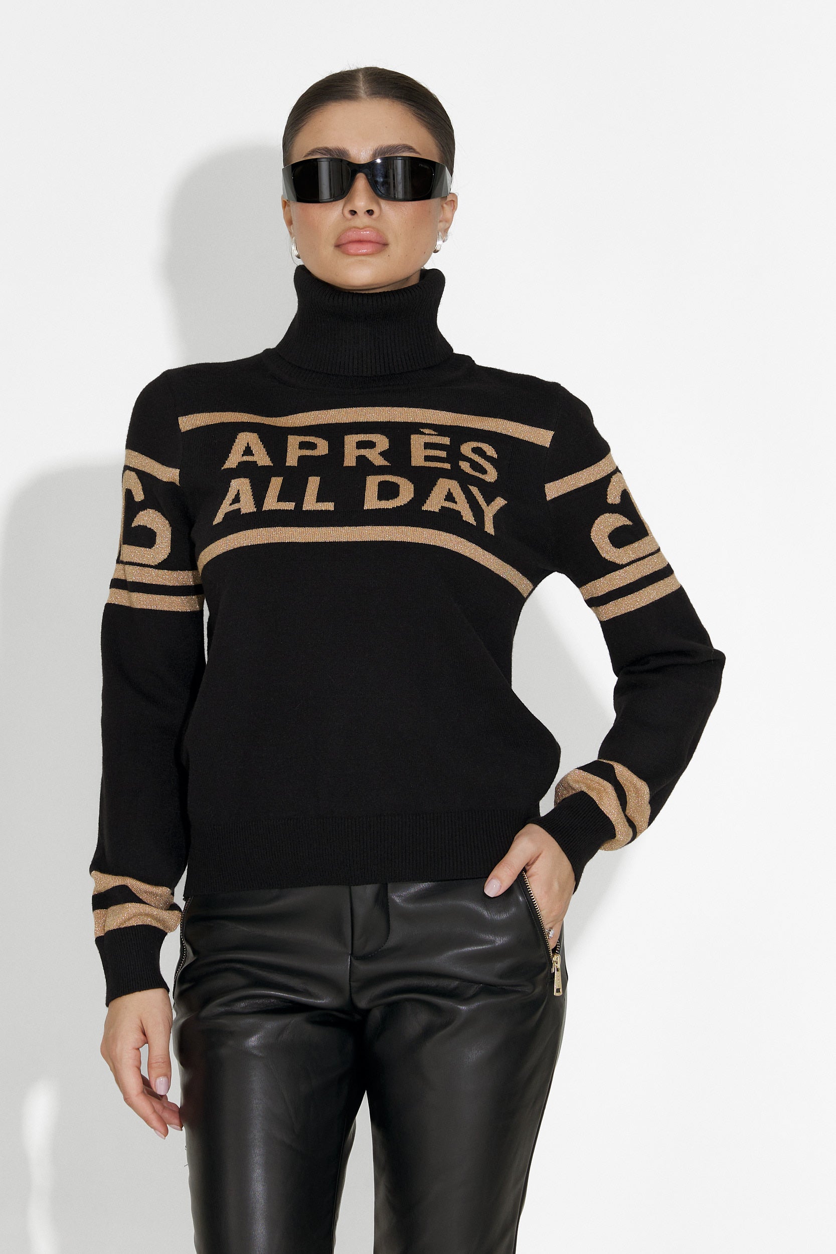 Jovelia Bogas Fekete Női Sí Pulóver