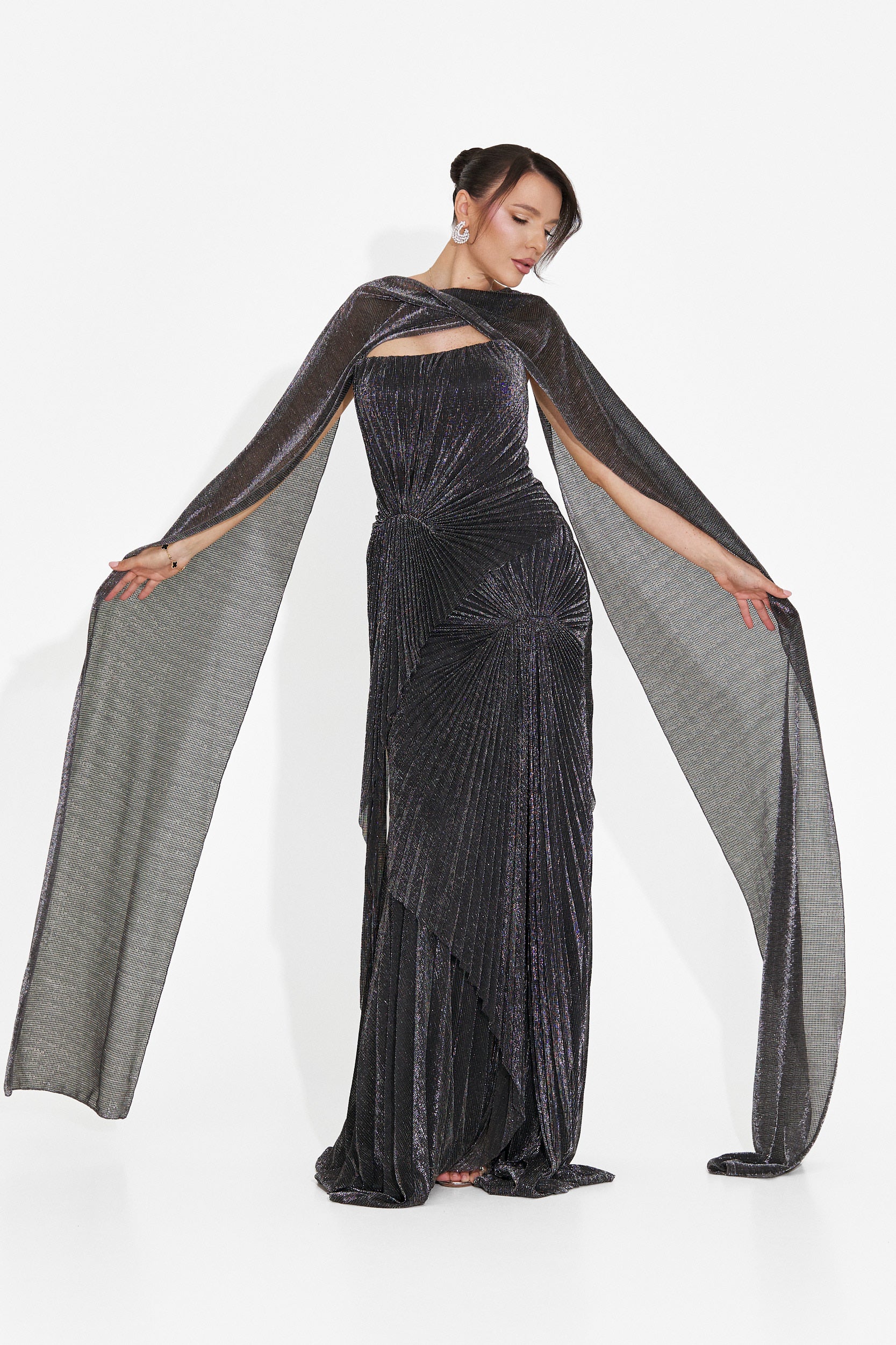 Rochie dama lunga argintie Veriona Bogas