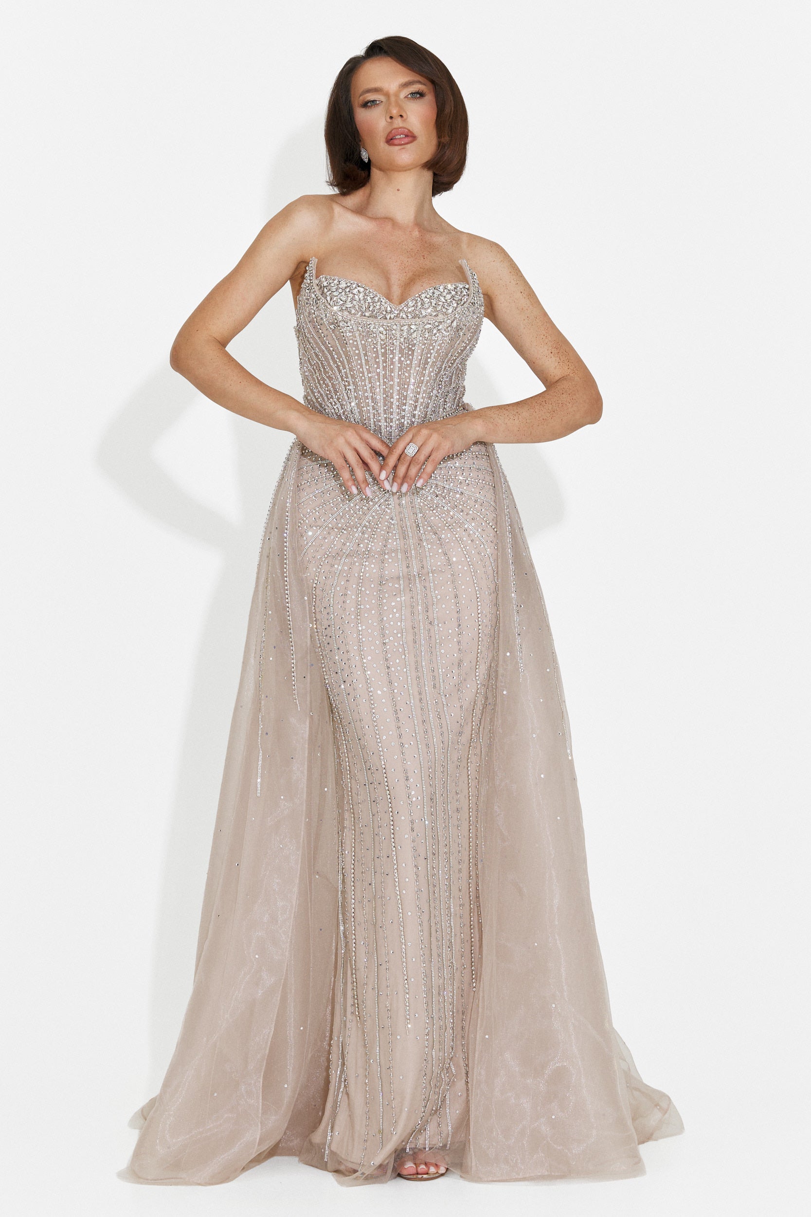 Rochie dama lunga bej Gerda Bogas