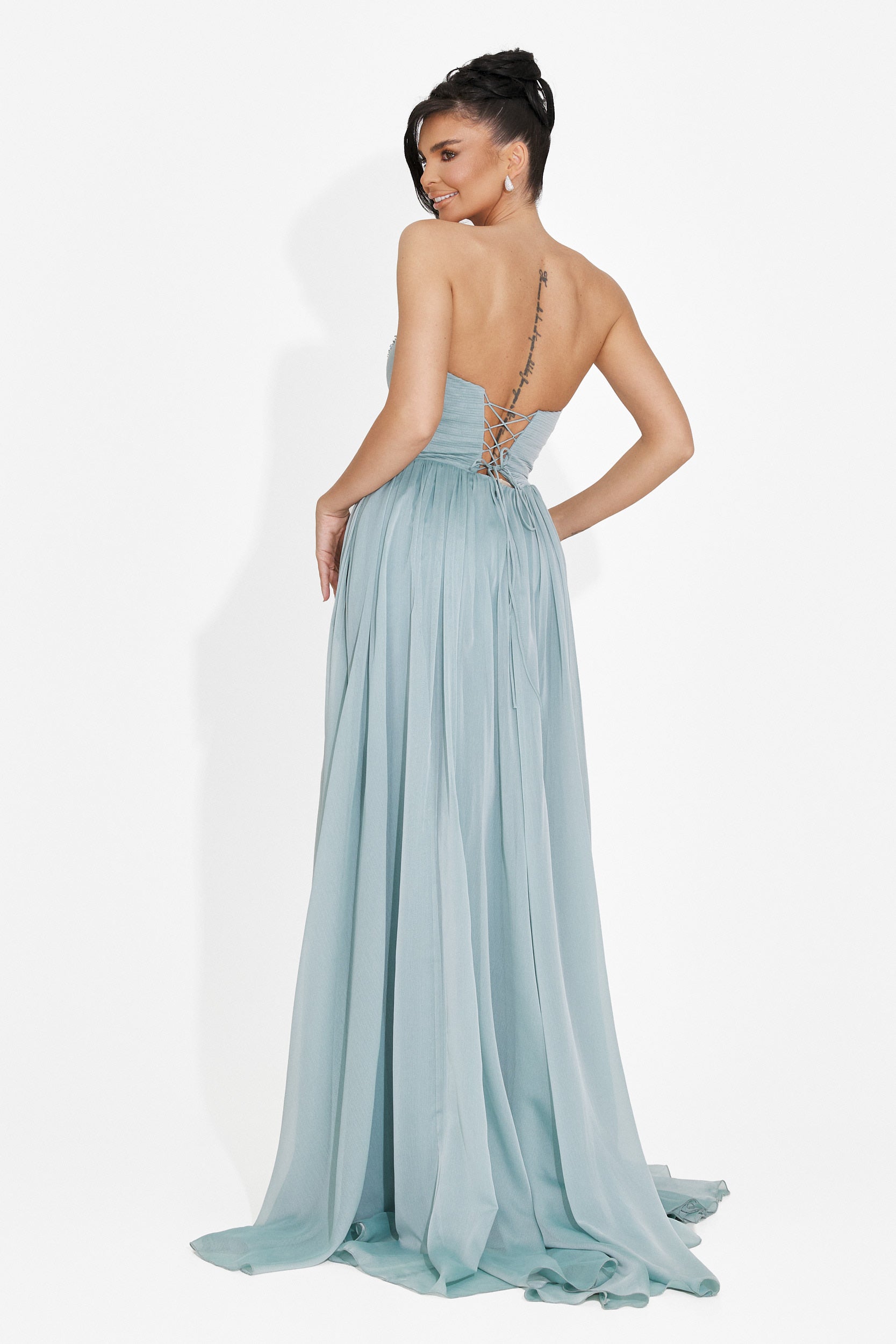 Rochie dama lunga bleu Anaika Bogas