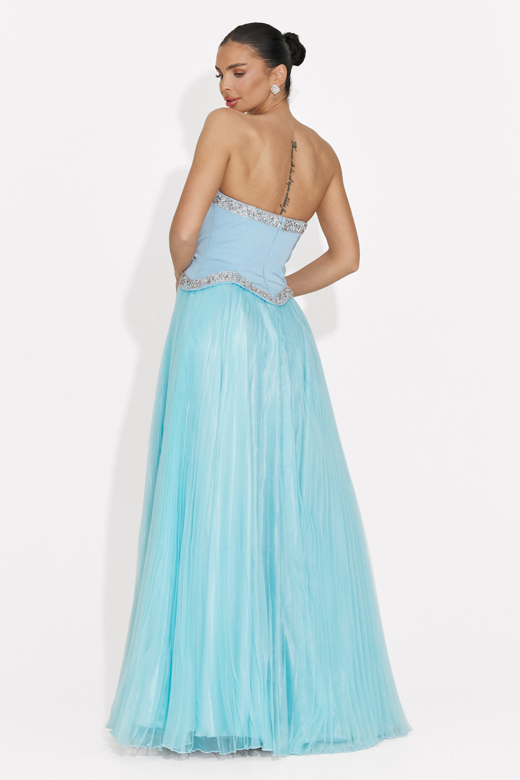 Rochie dama lunga bleu Elfi Bogas