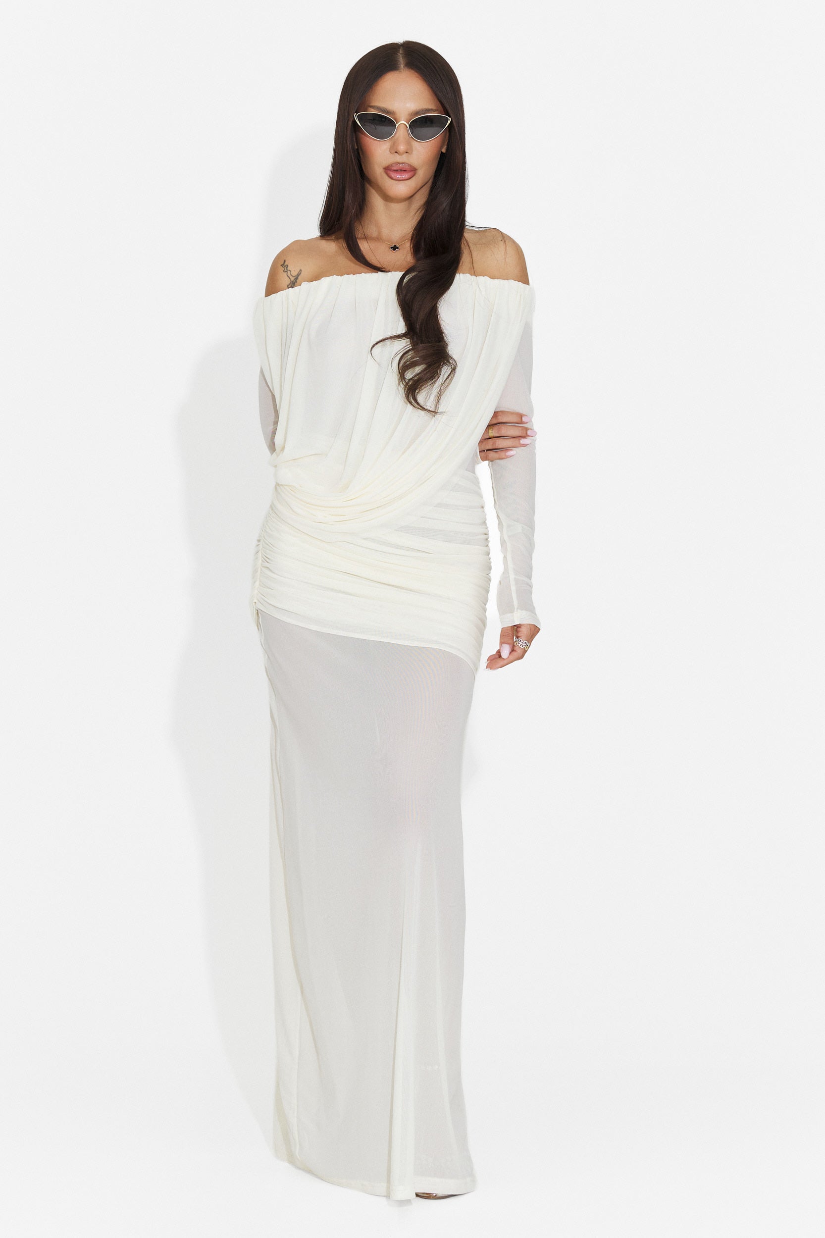 Rochie dama lunga crem Zulya Bogas