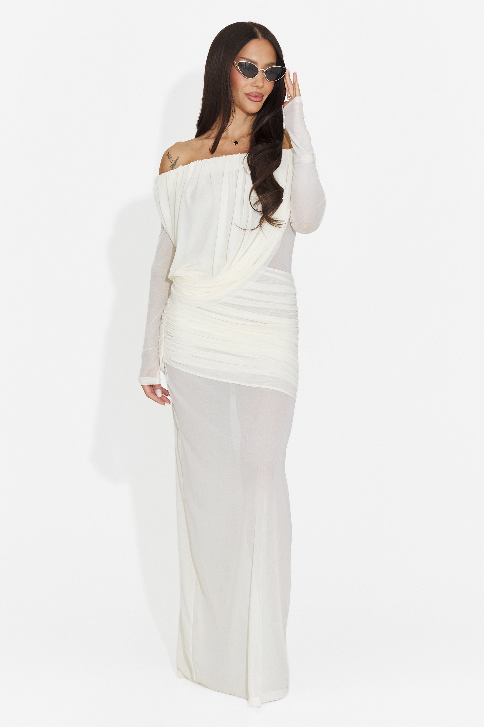 Rochie dama lunga crem Zulya Bogas