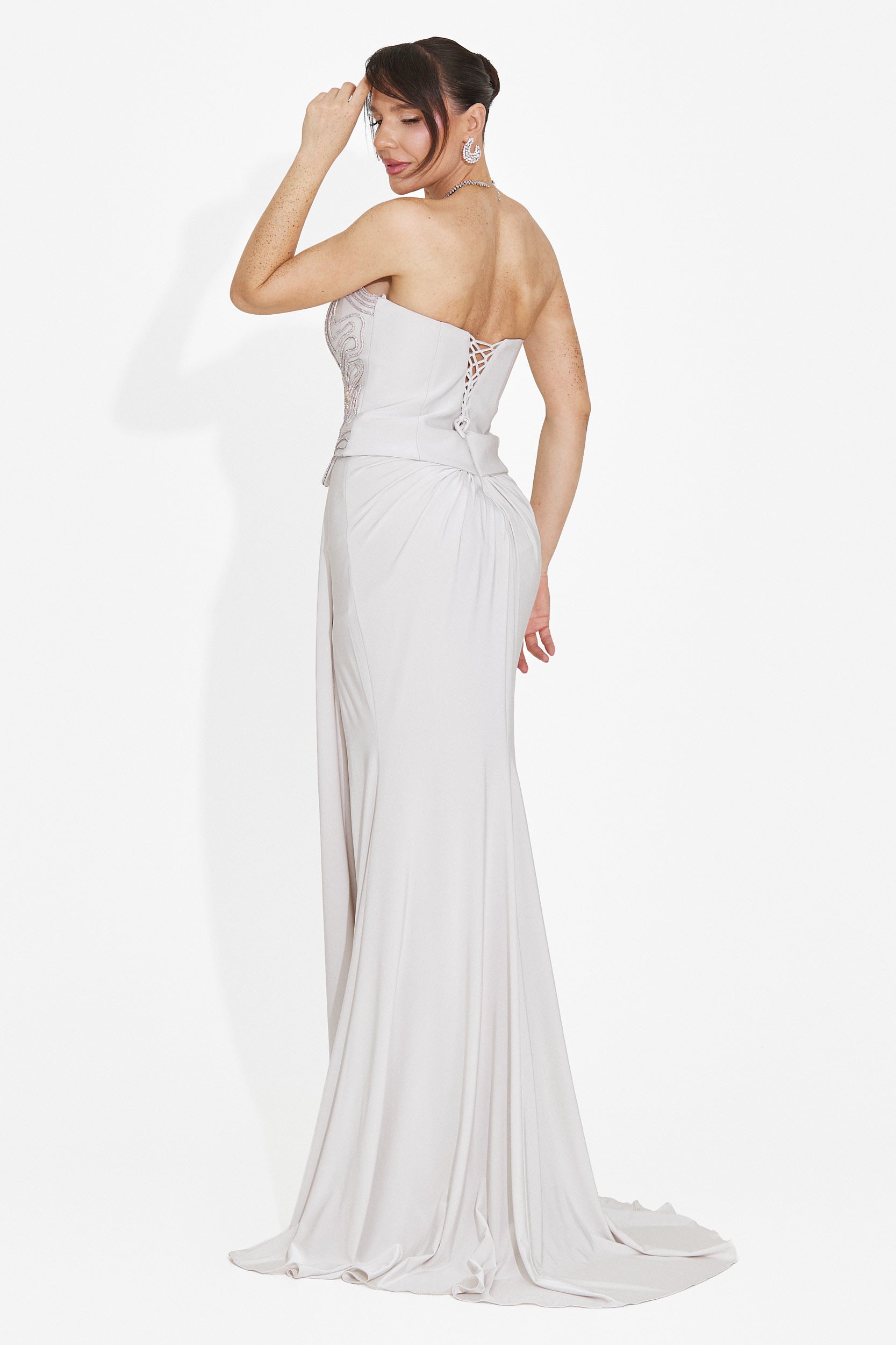 Rochie dama lunga gri Baty Bogas