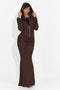Hosszú barna női ruha Briania Bogas