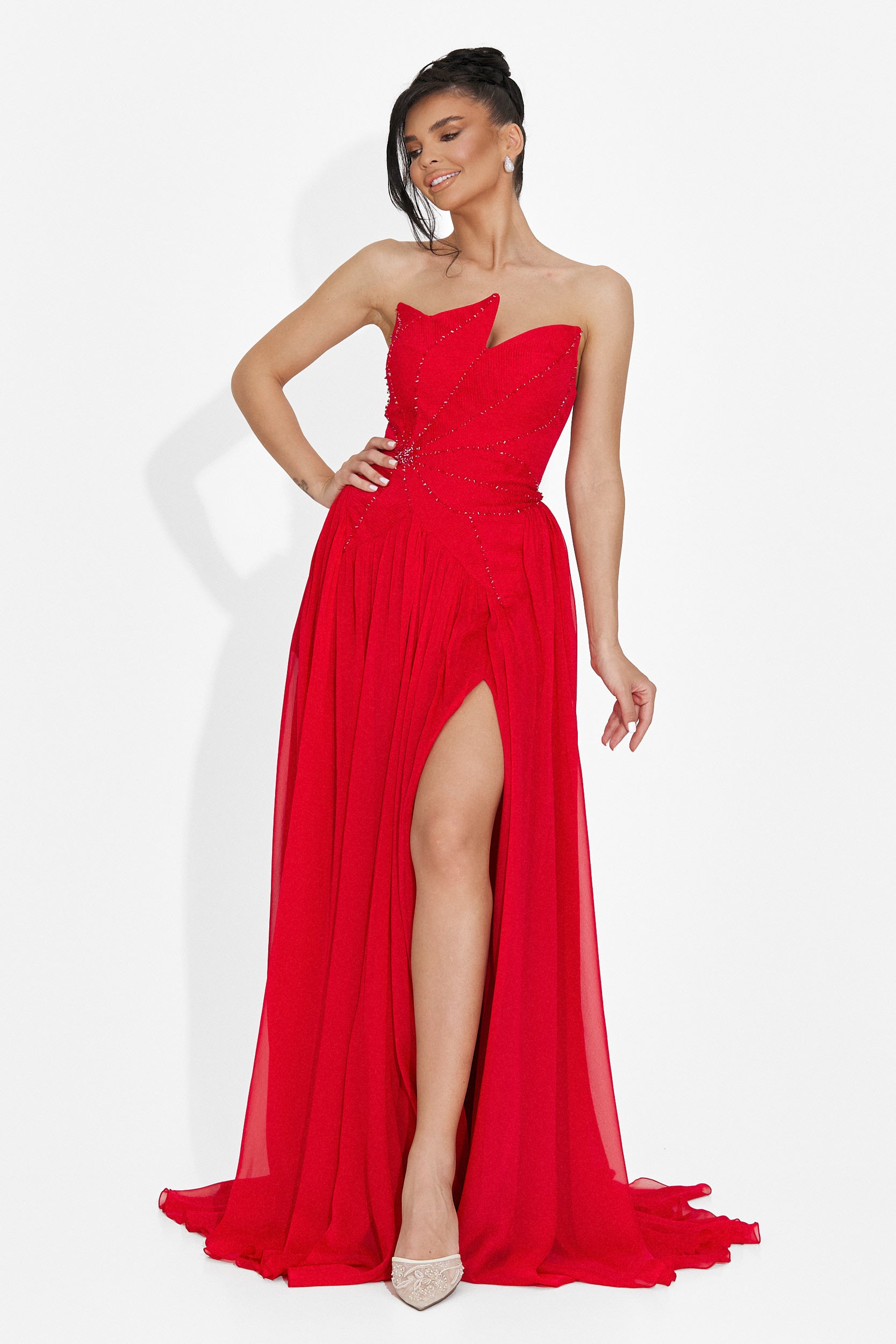 Rochie dama lunga rosie Anaika Bogas