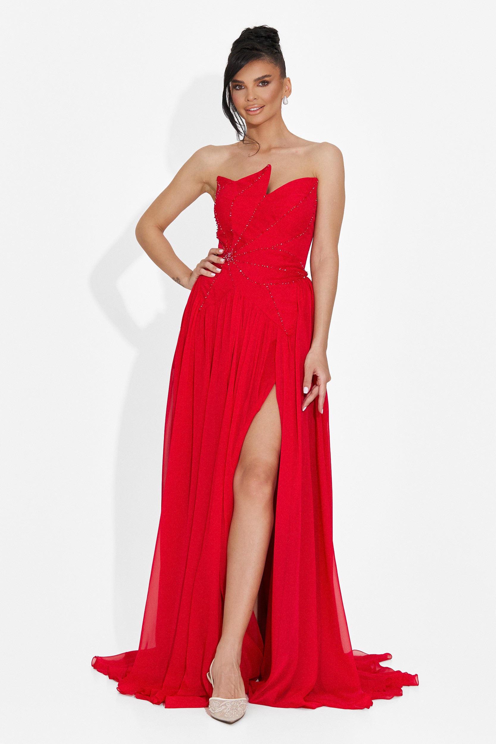 Rochie dama lunga rosie Anaika Bogas