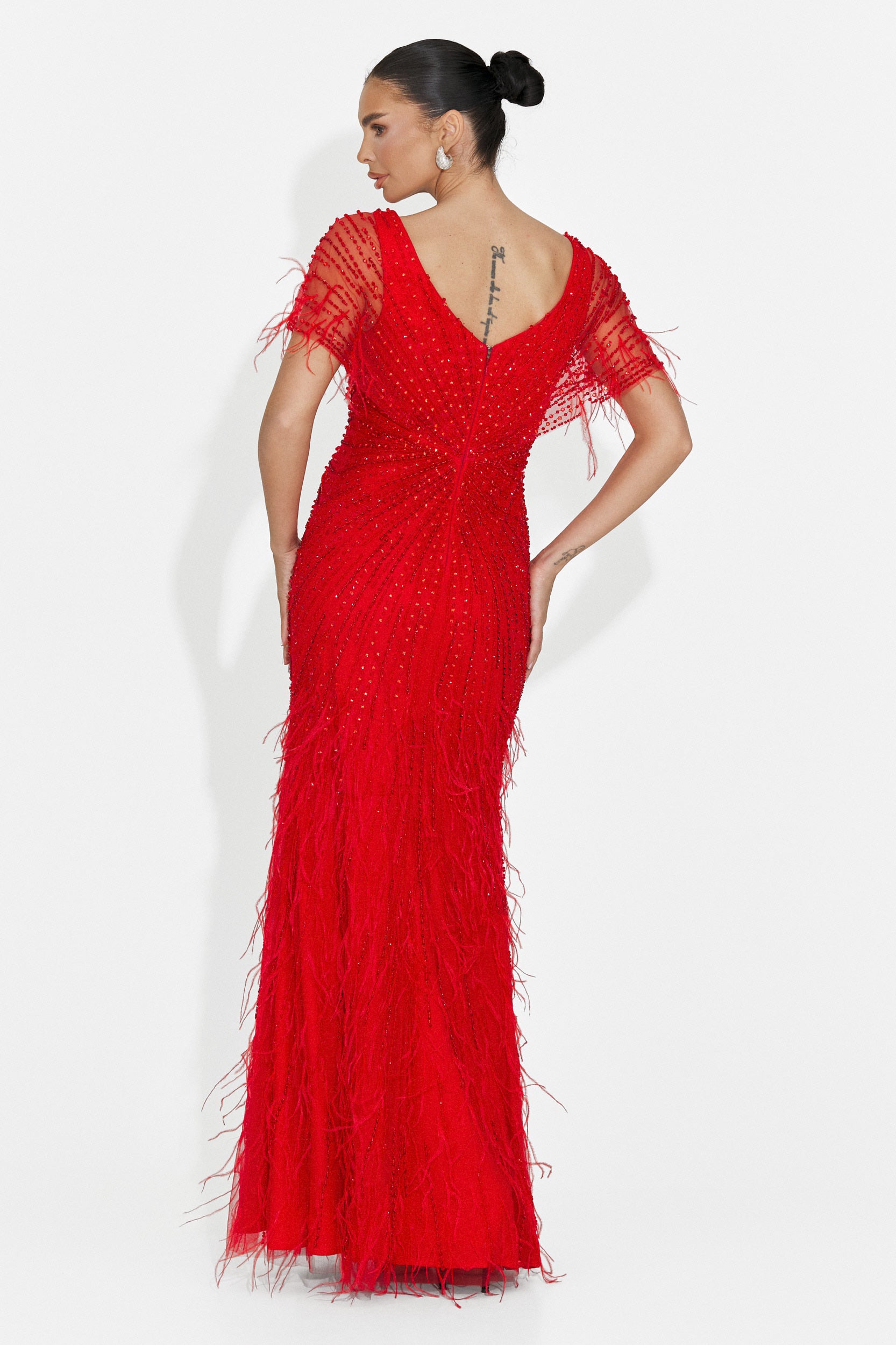 Rochie dama lunga rosie Elke Bogas