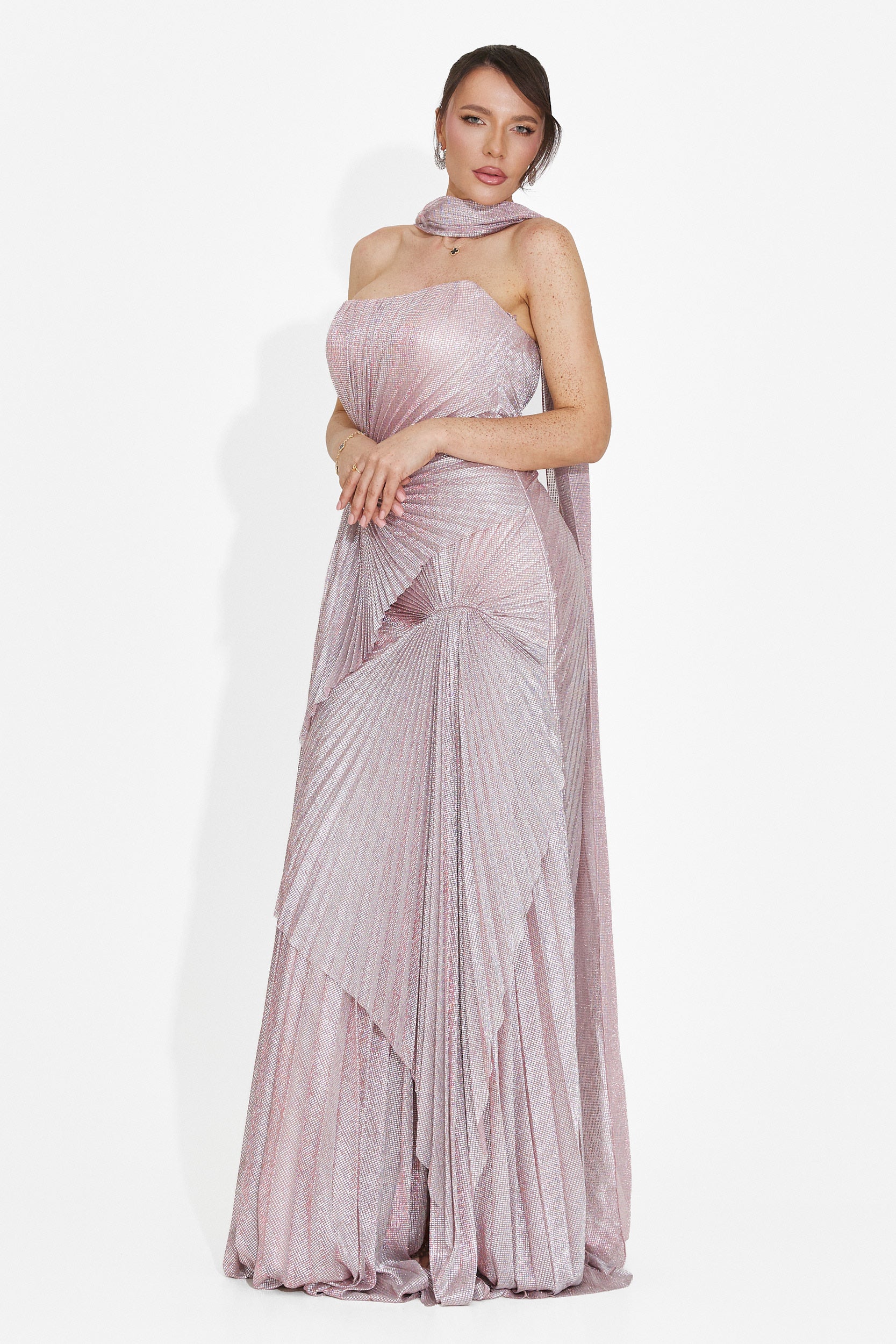 Rochie dama lunga roz Veriona Bogas