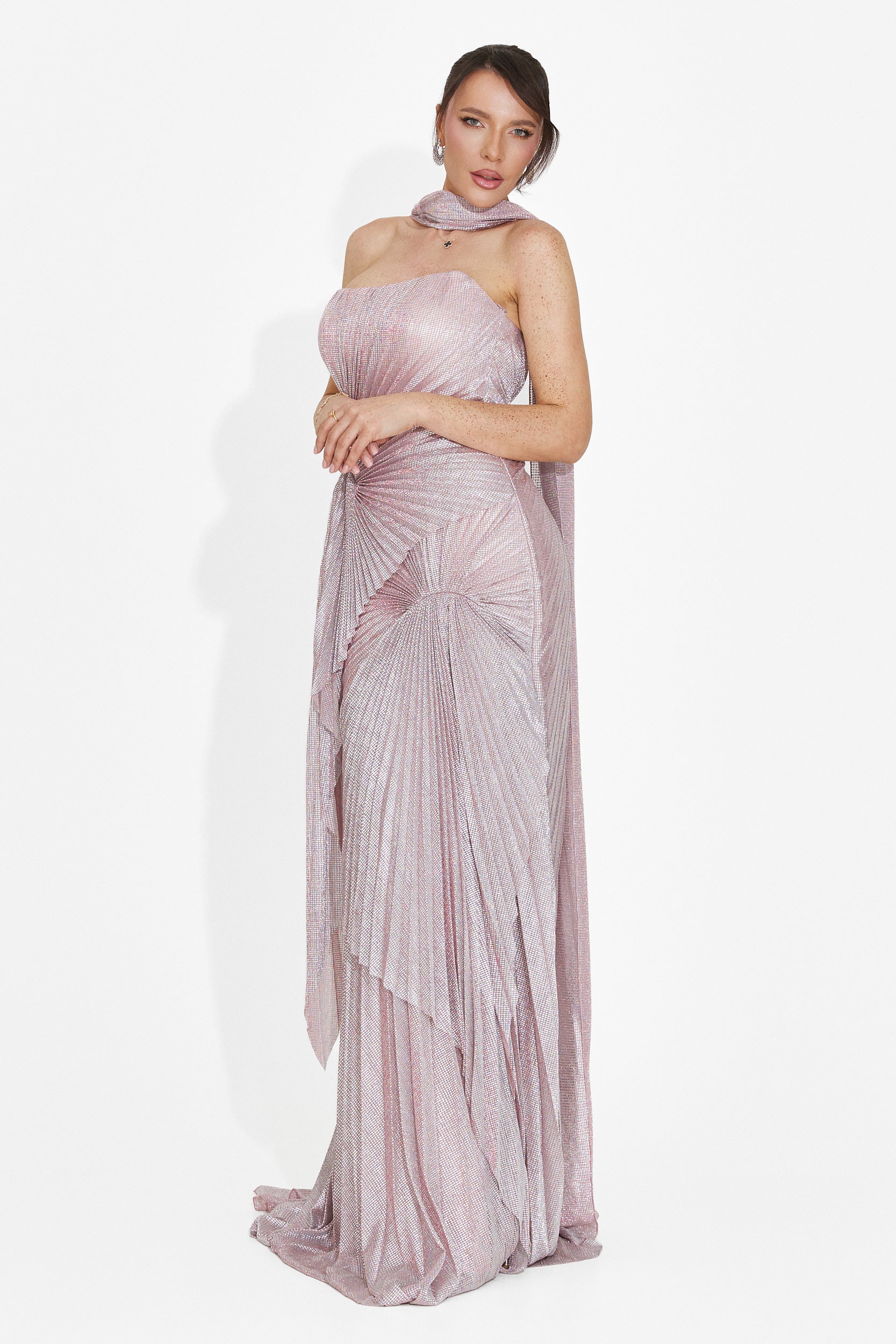 Rochie dama lunga roz Veriona Bogas