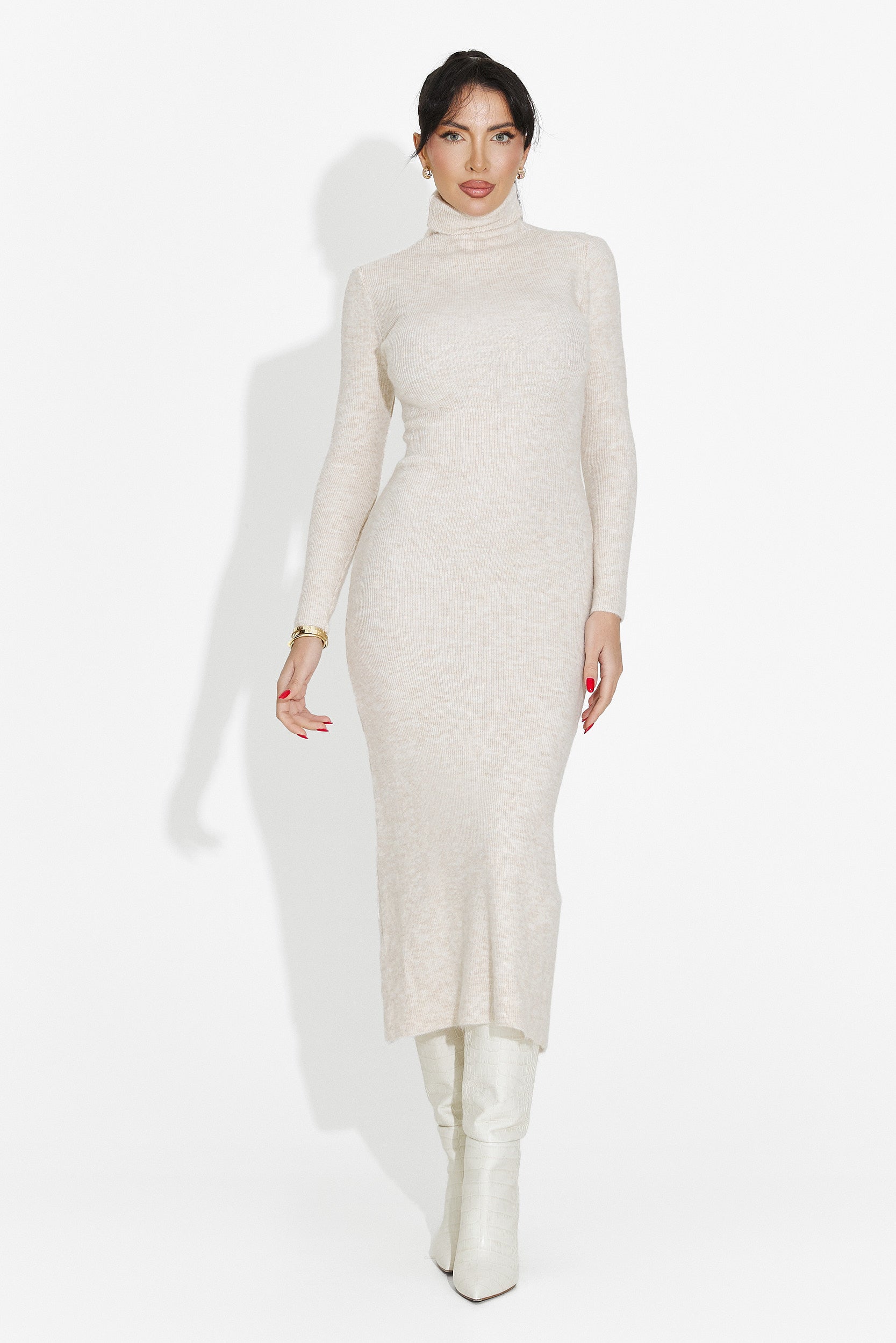 Női midi ruha krémszínű Patrisia Bogas