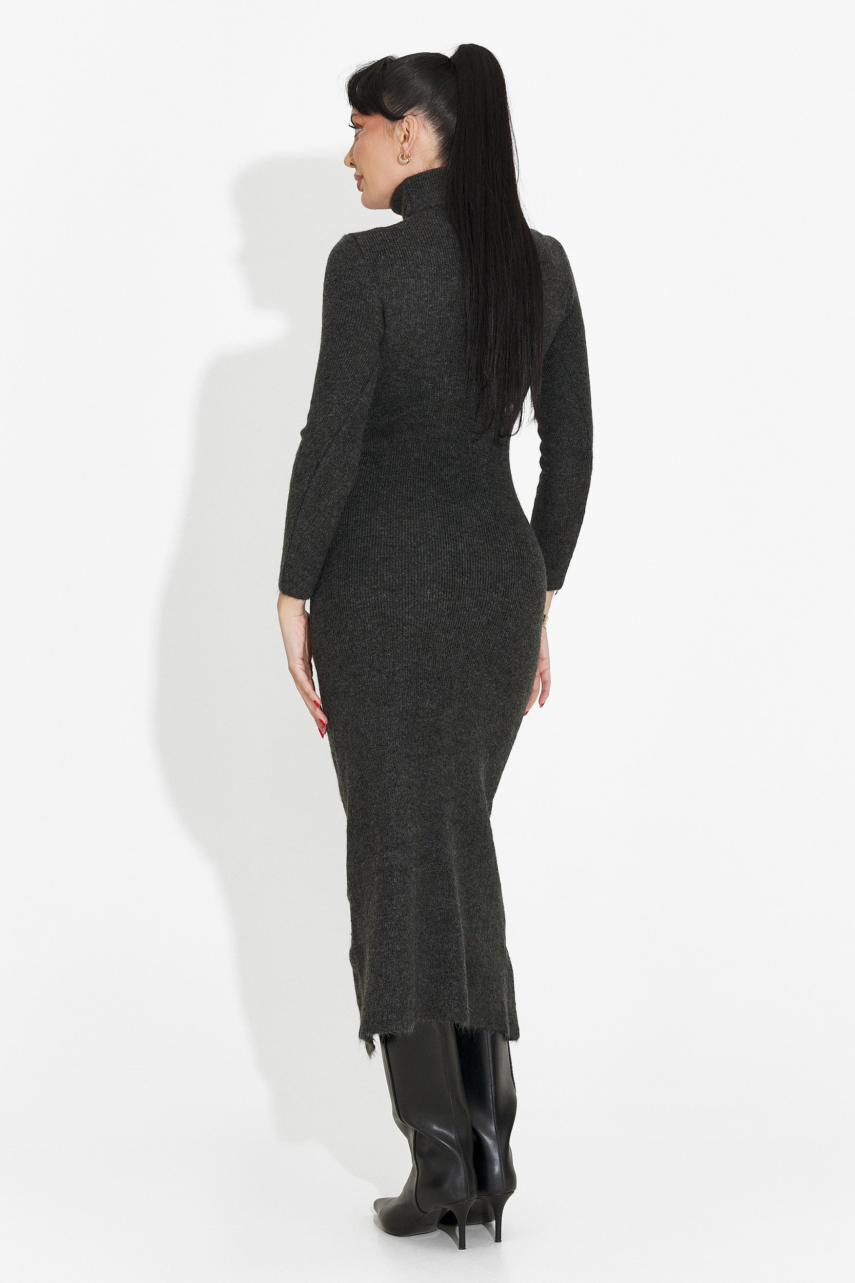 Szürke midi női ruha Patrisia Bogas