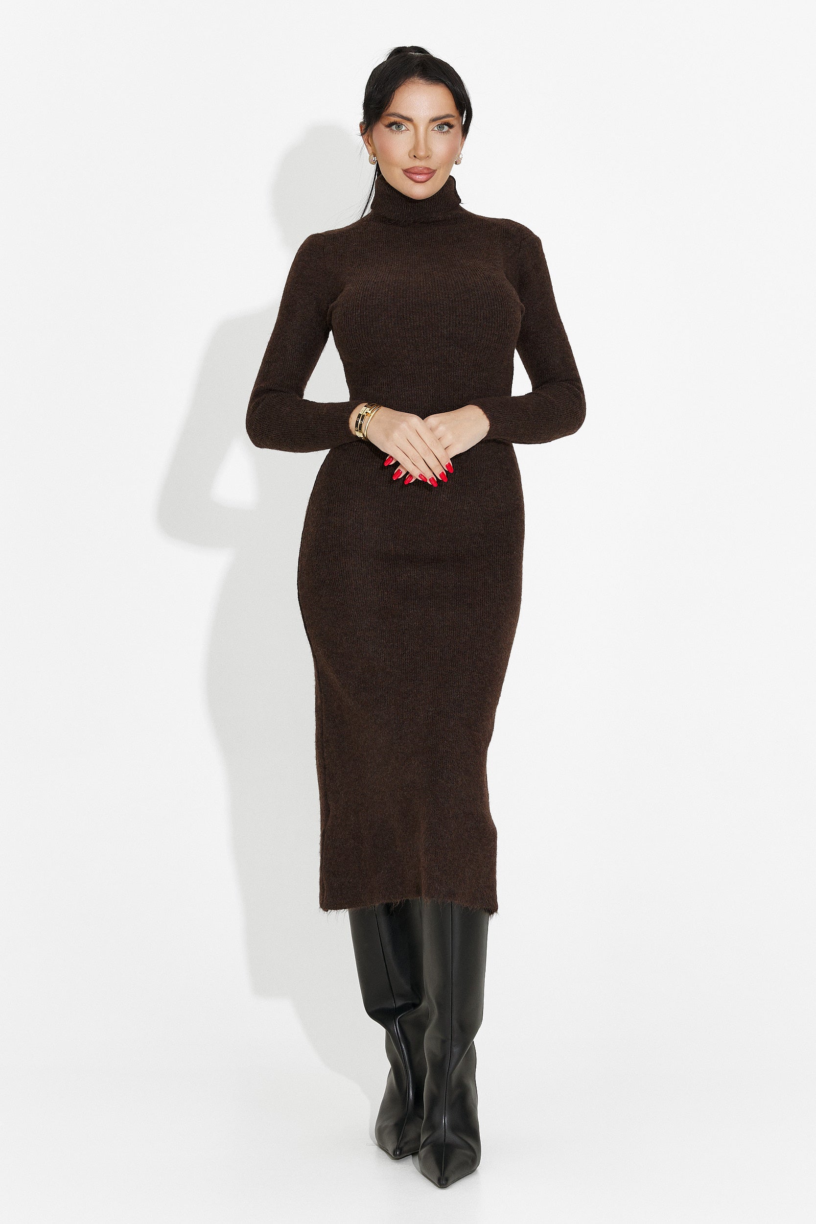 Női midi ruha barna Patrisia Bogas