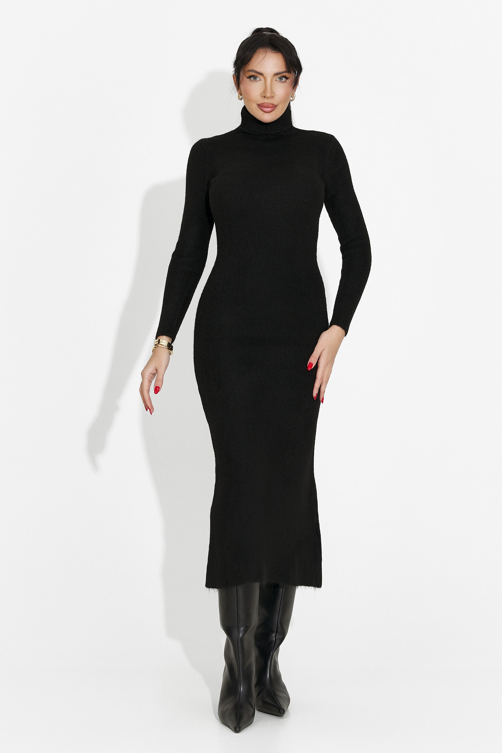 Fekete midi női ruha Patrisia Bogas