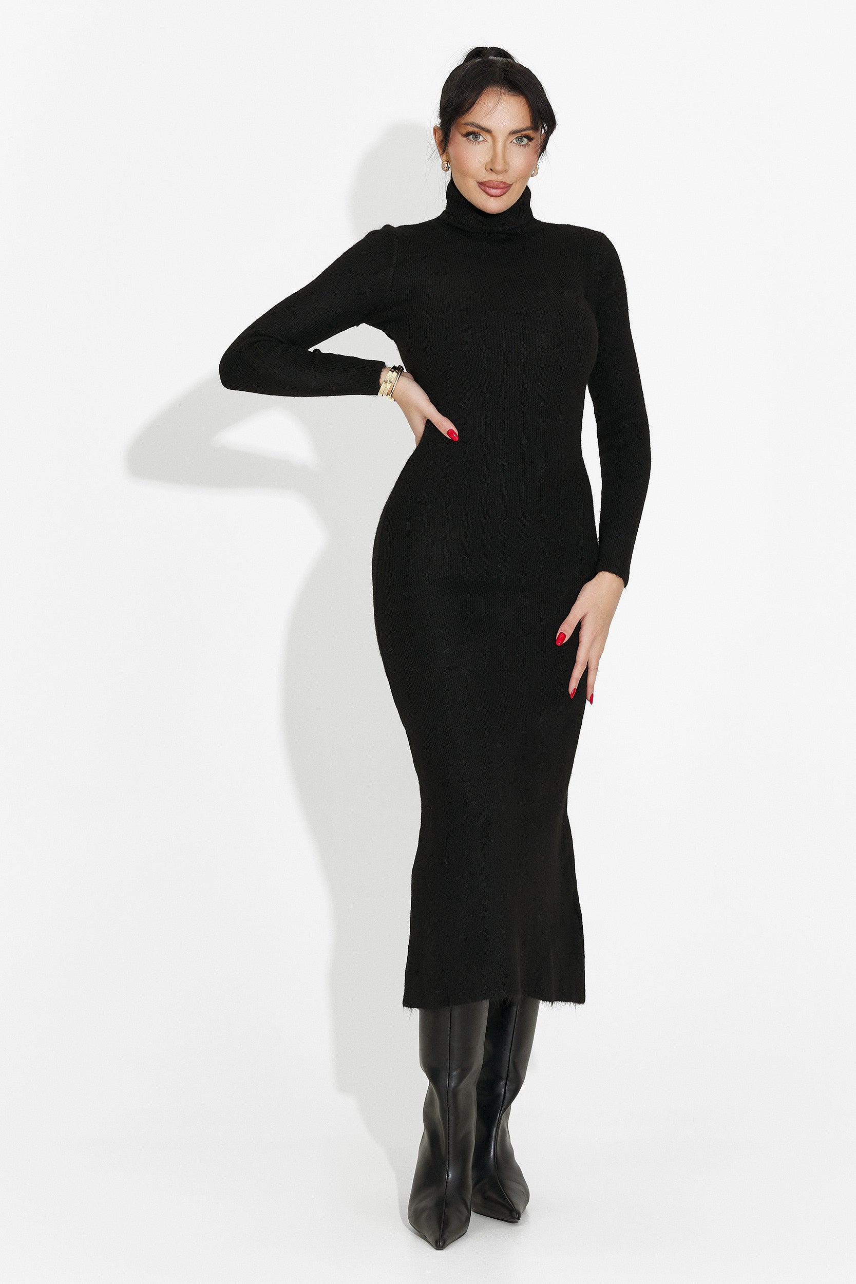 Fekete midi női ruha Patrisia Bogas