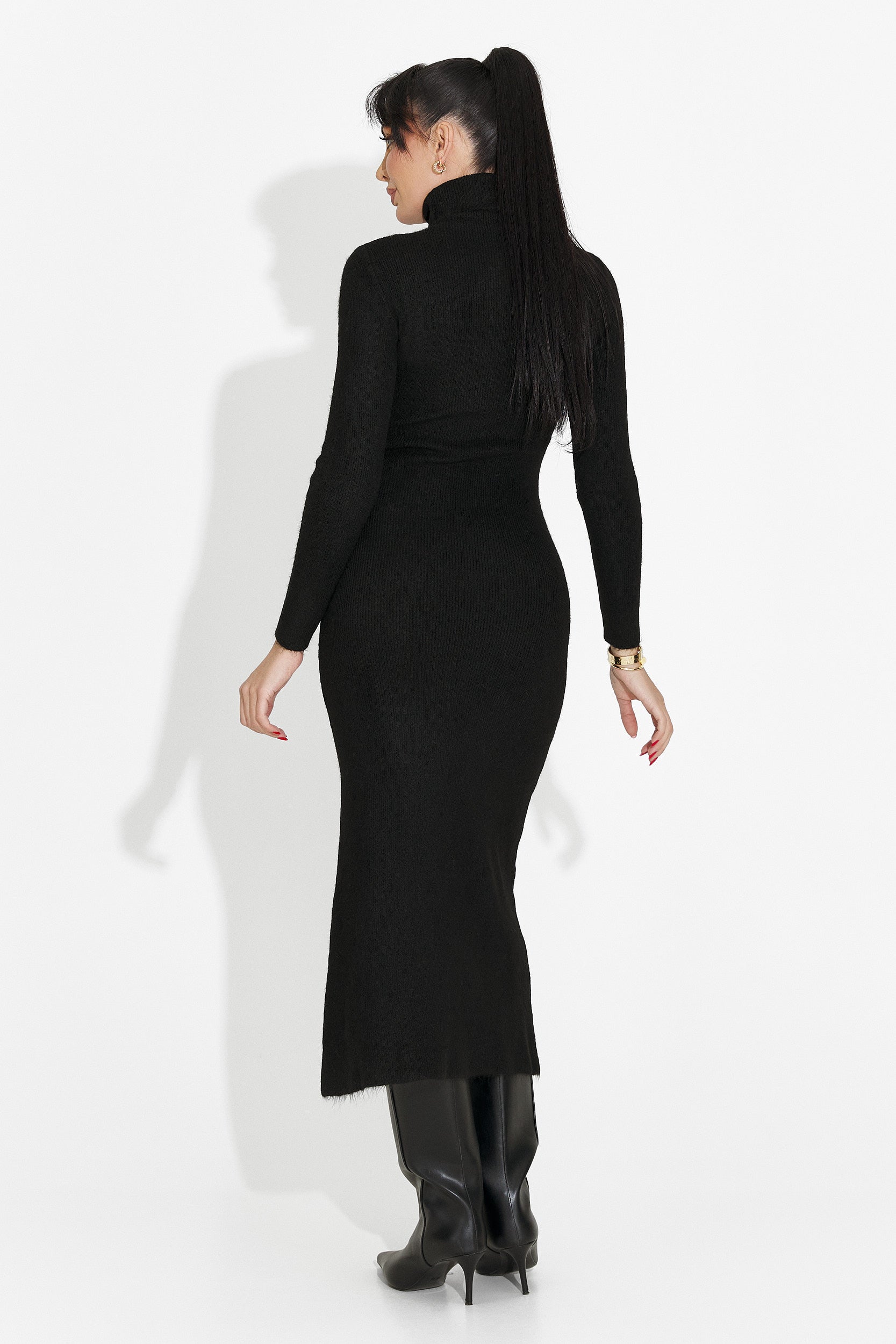 Fekete midi női ruha Patrisia Bogas