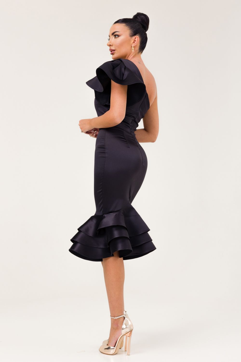 Női fekete taft midi ruha Zammy Bogas