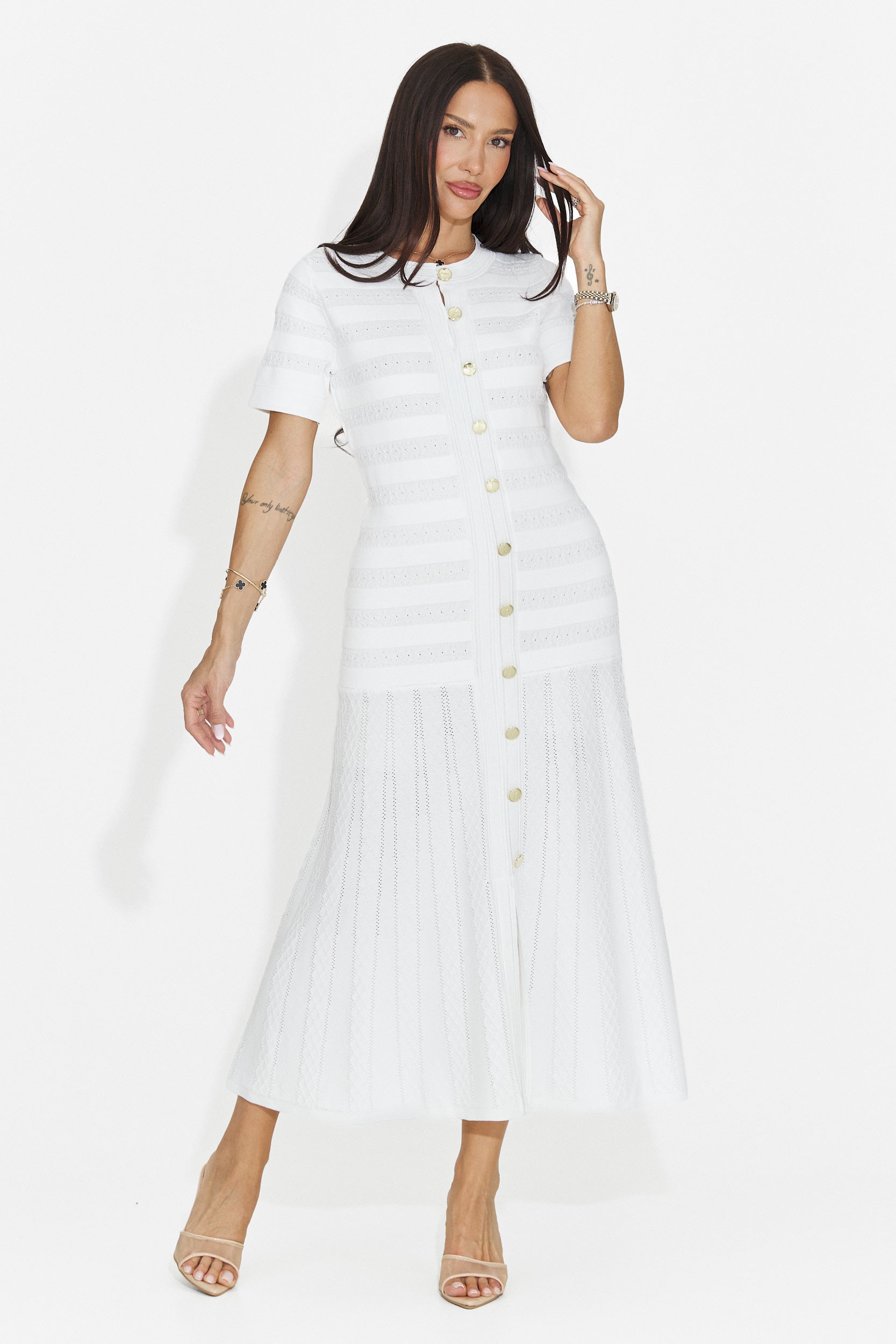 Rochie dama scurta alb Bikona Bogas
