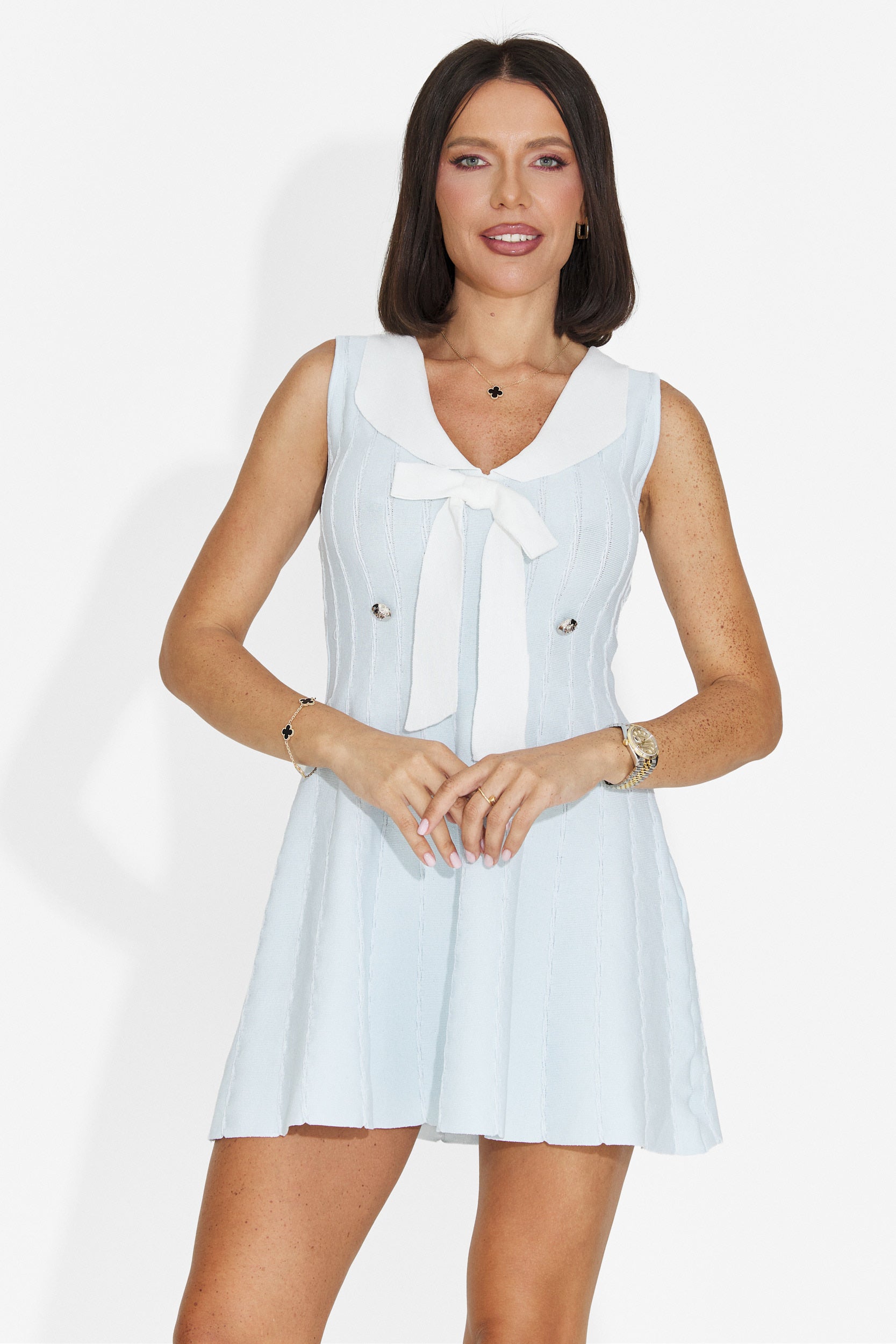 Rochie dama scurta bleu Ancela Bogas
