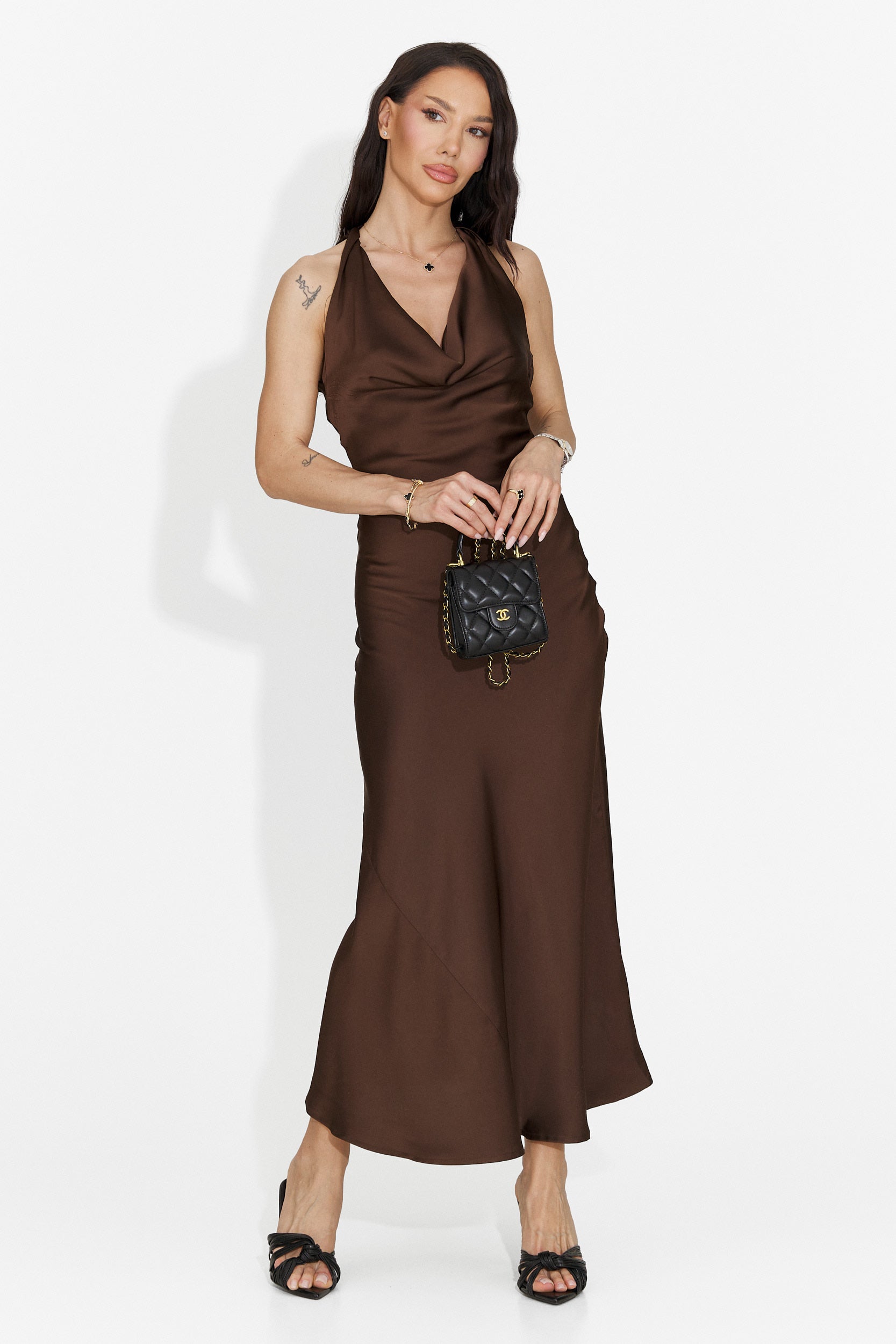 [Resigilat] Rochie dama scurta maro Fabiama Bogas