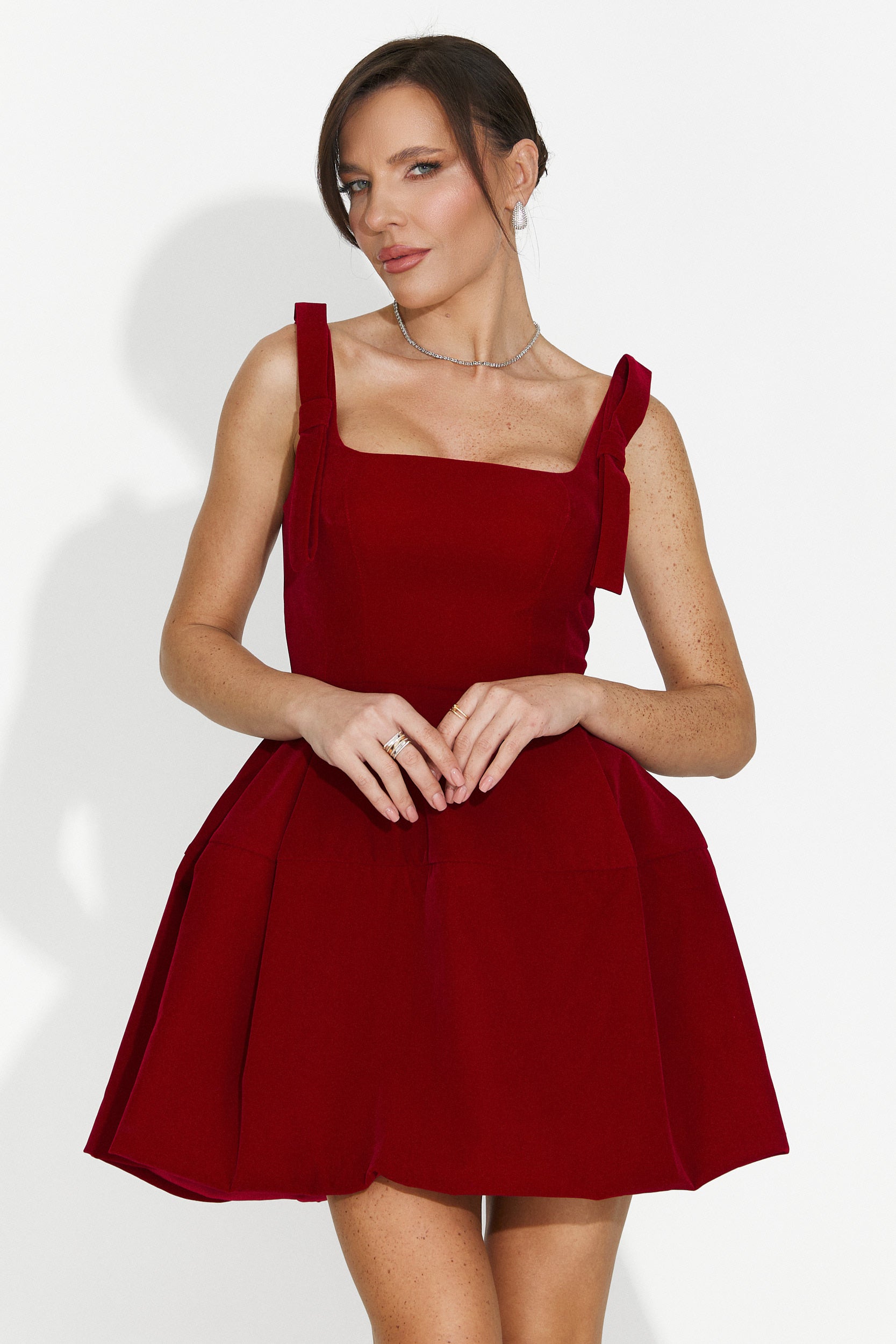 Piros rövid női ruha Narcisia Bogas